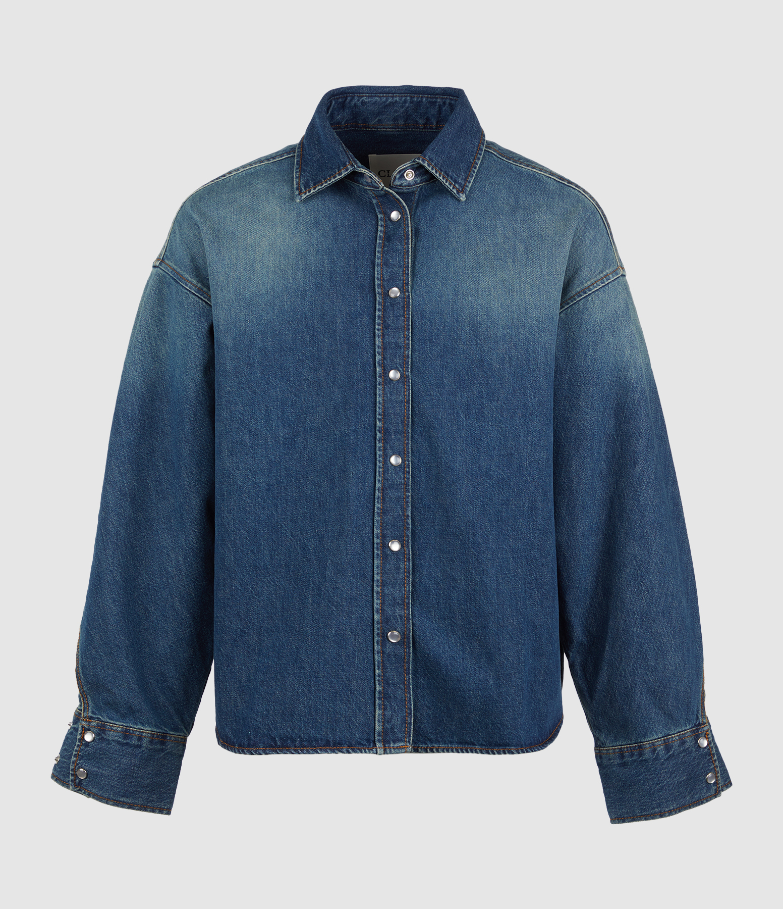 Chemise Overlay Detail Shirt Dark Blue