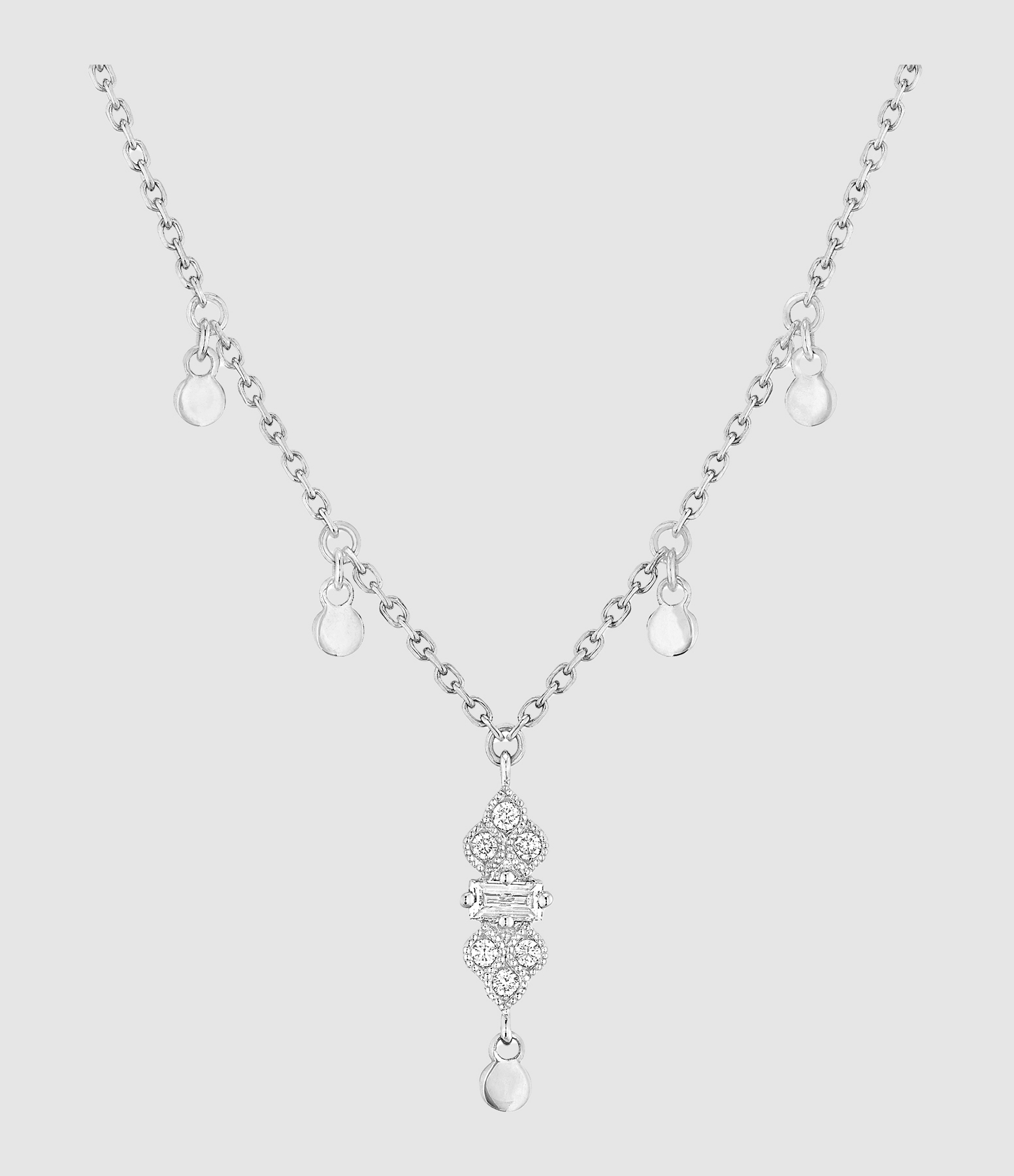 Collier Plein Soleil Or Blanc Diamants