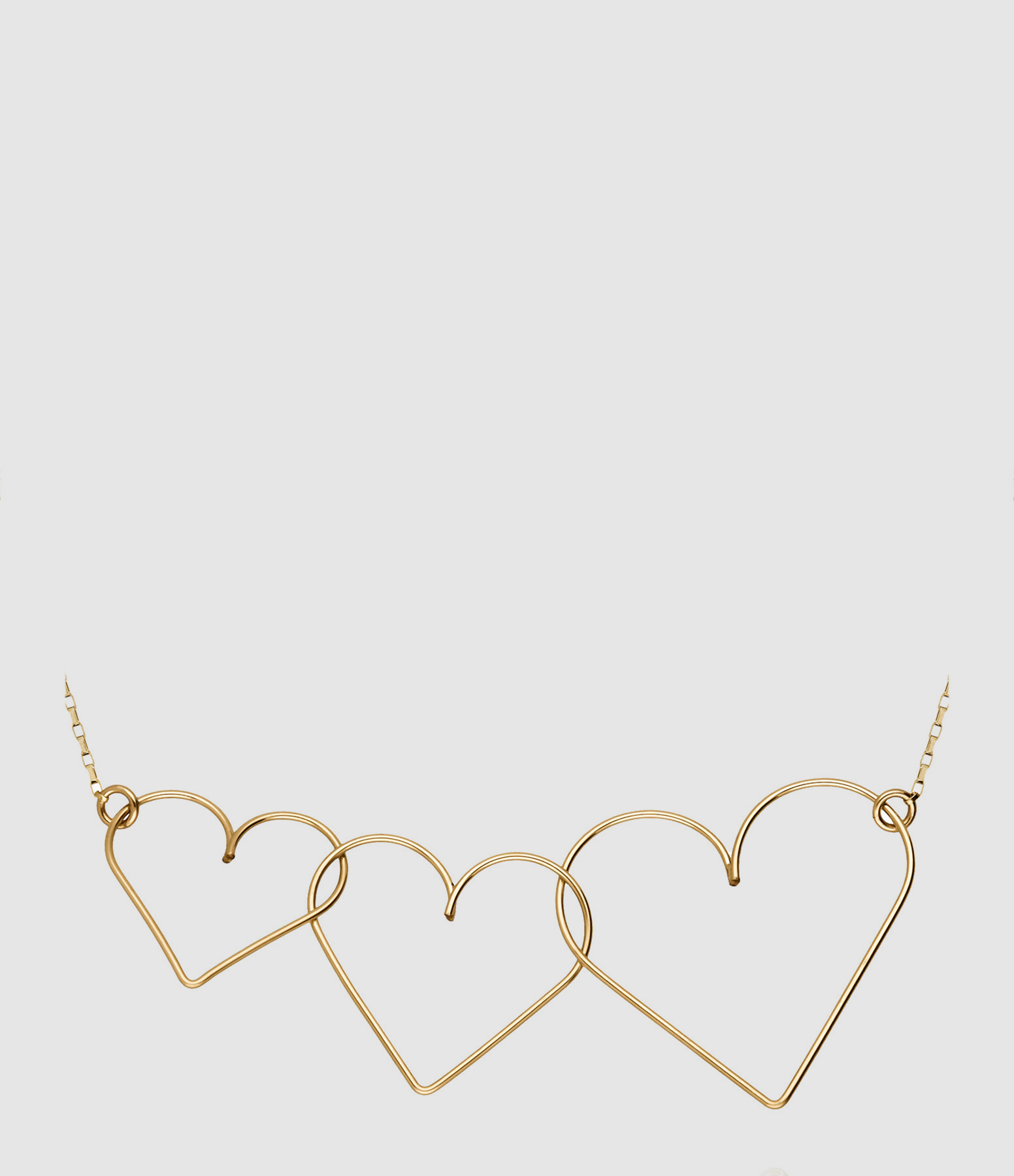 Collier Trio Cœur Gold Filled Jaune