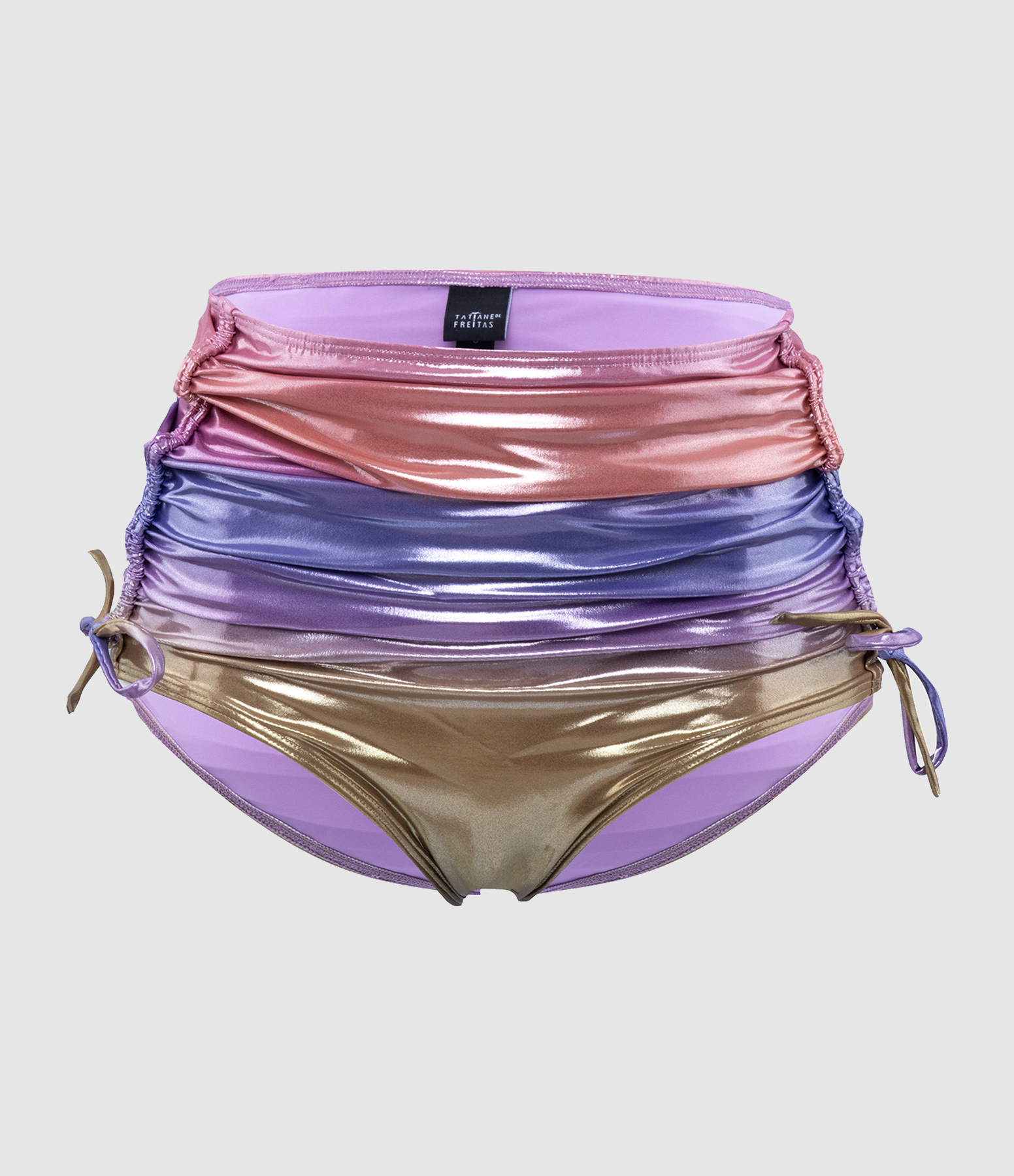 Culotte de Bain Taille Haute Sunset Kaki Rose