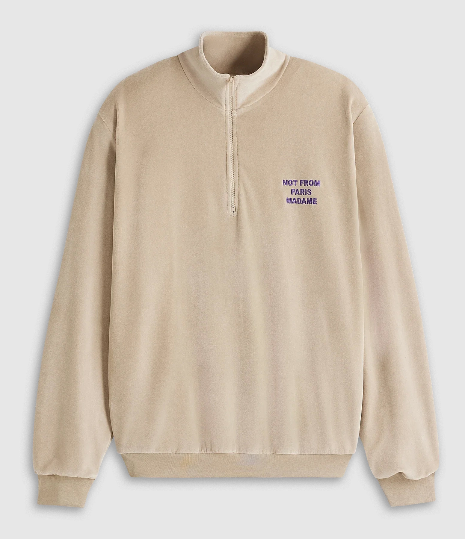 Sweatshirt Le Camionneur Slogan Beige, Capsule Le Slogan