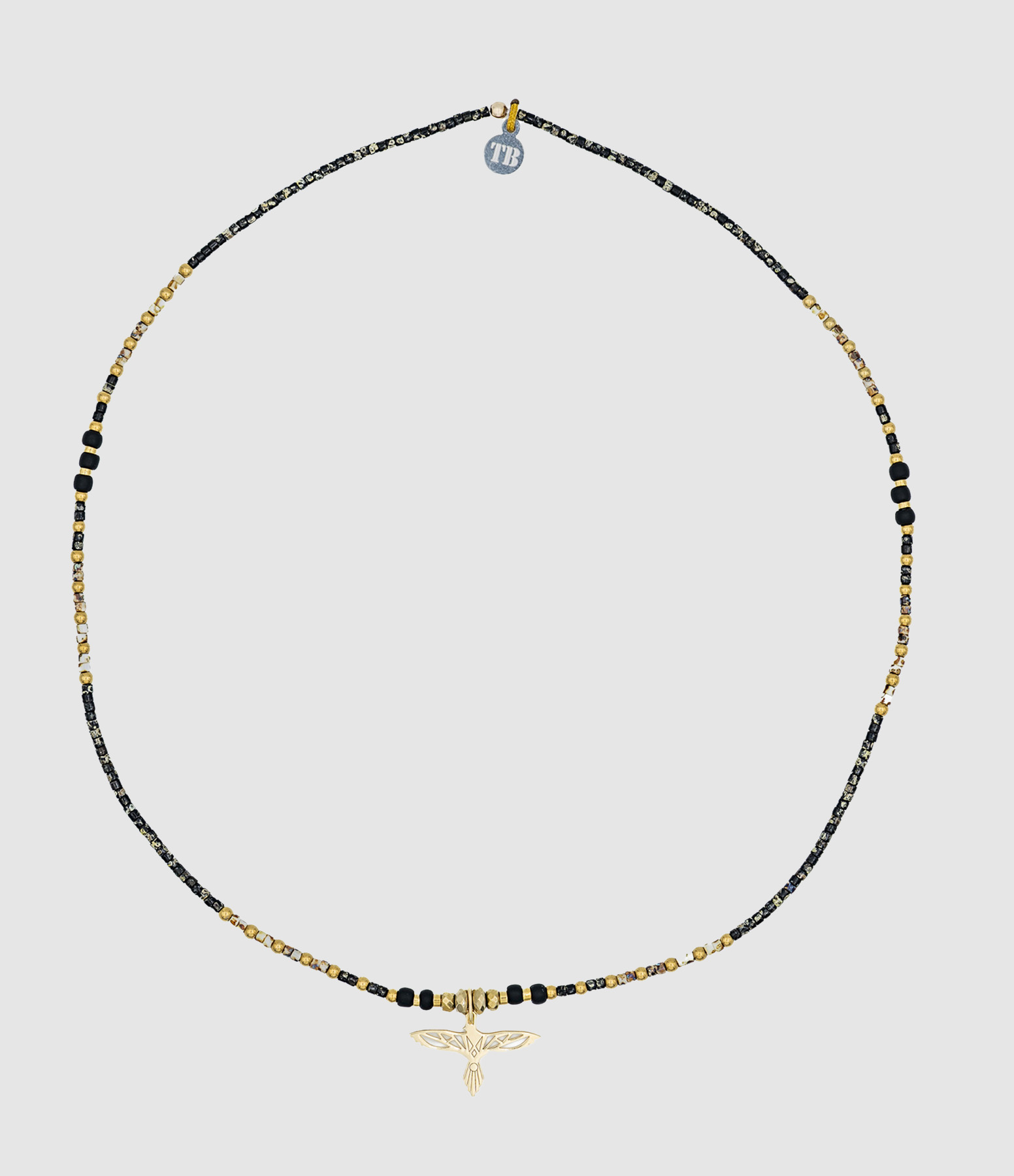 Collier Ras De Cou Eagle Noir Rock 38cm, Capsule Véronika Loubry