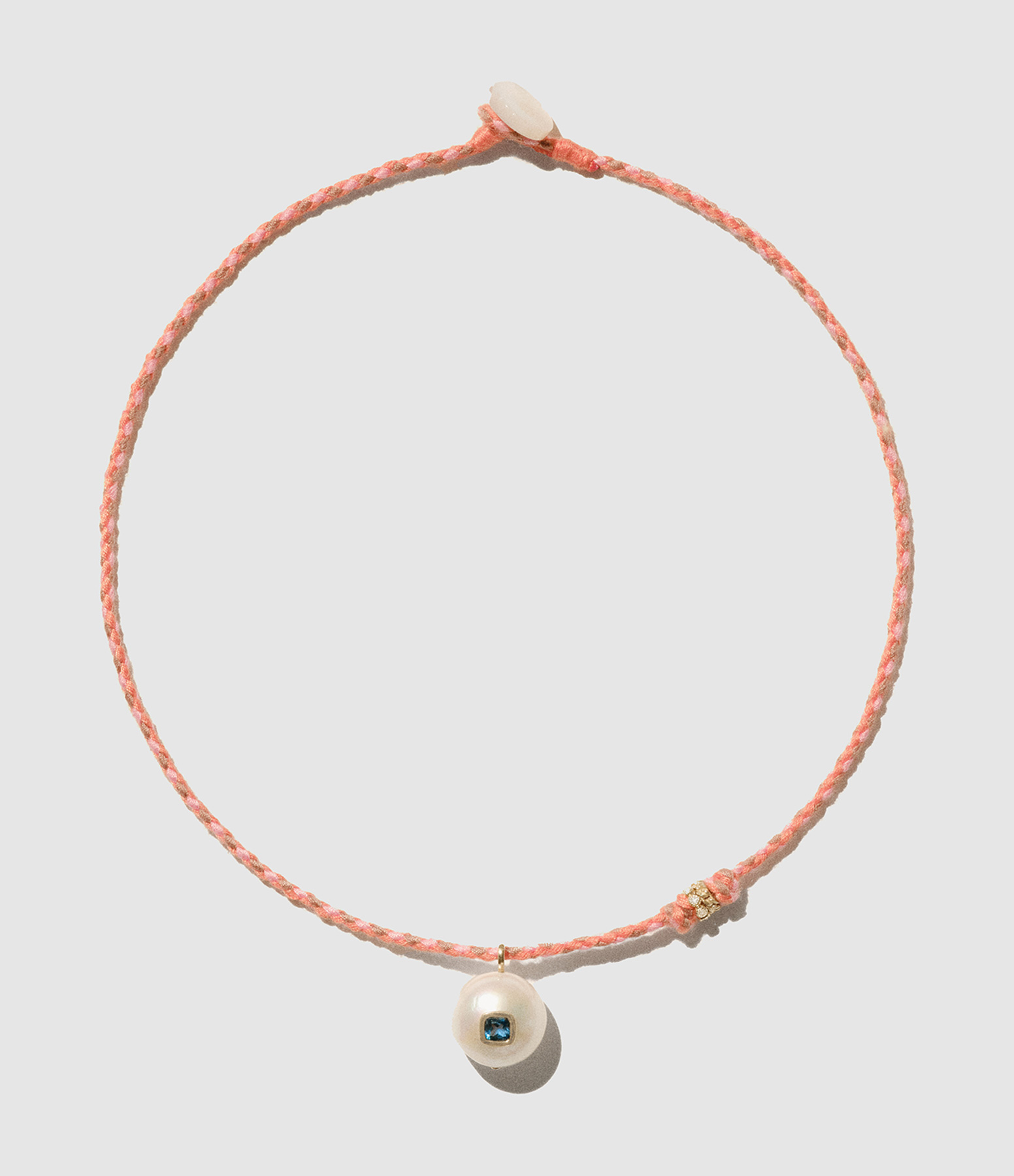 Collier Eddie Cordon Topaze Bleu