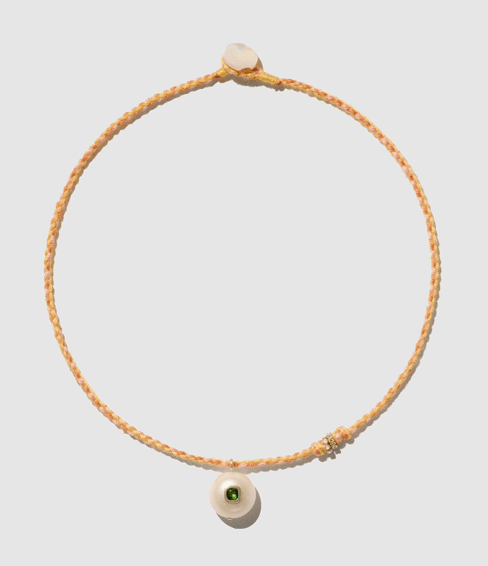 Collier Eddie Cordon Diopside Vert