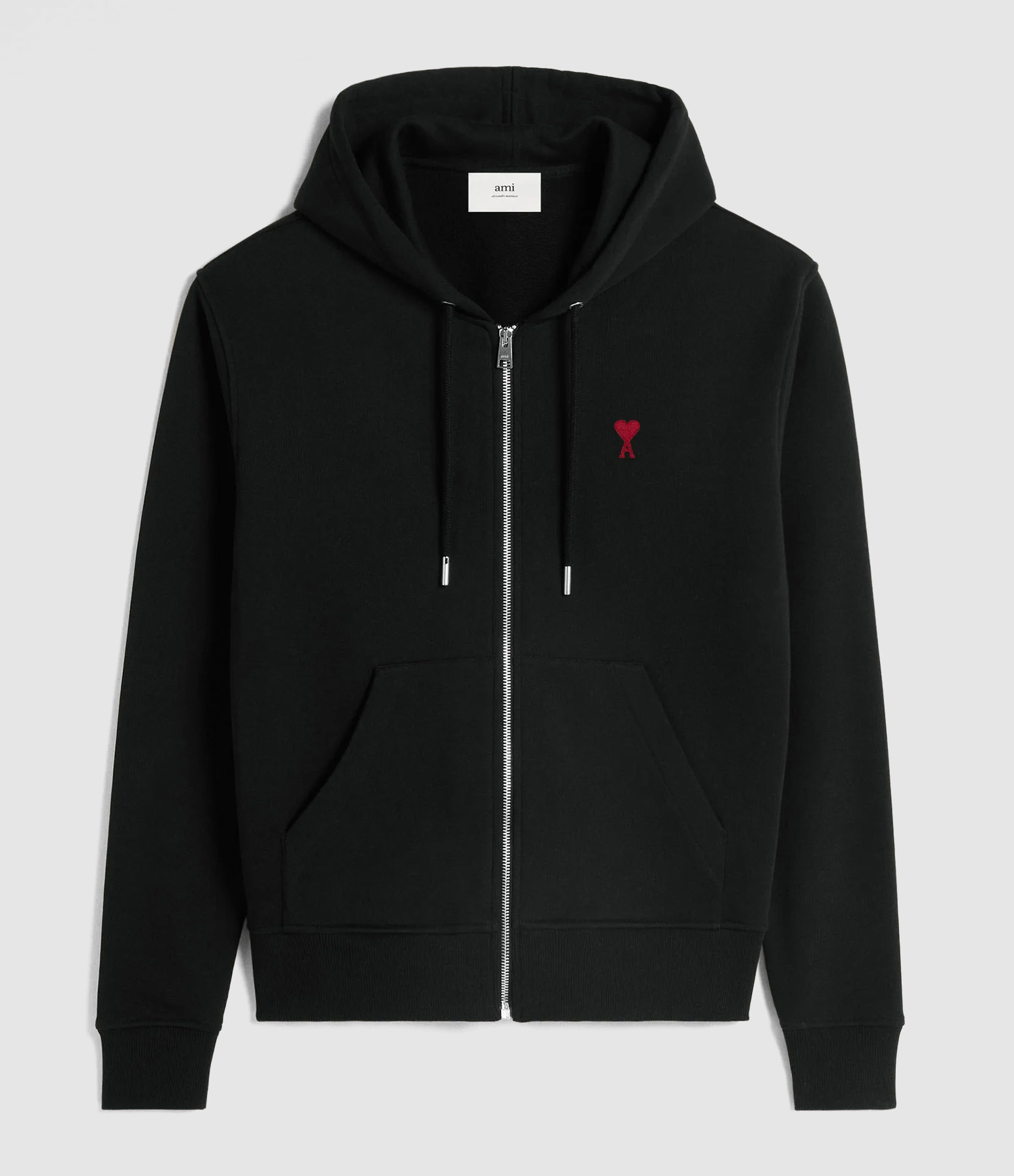 Hoodie Zippé Ami de Cœur Rouge Noir