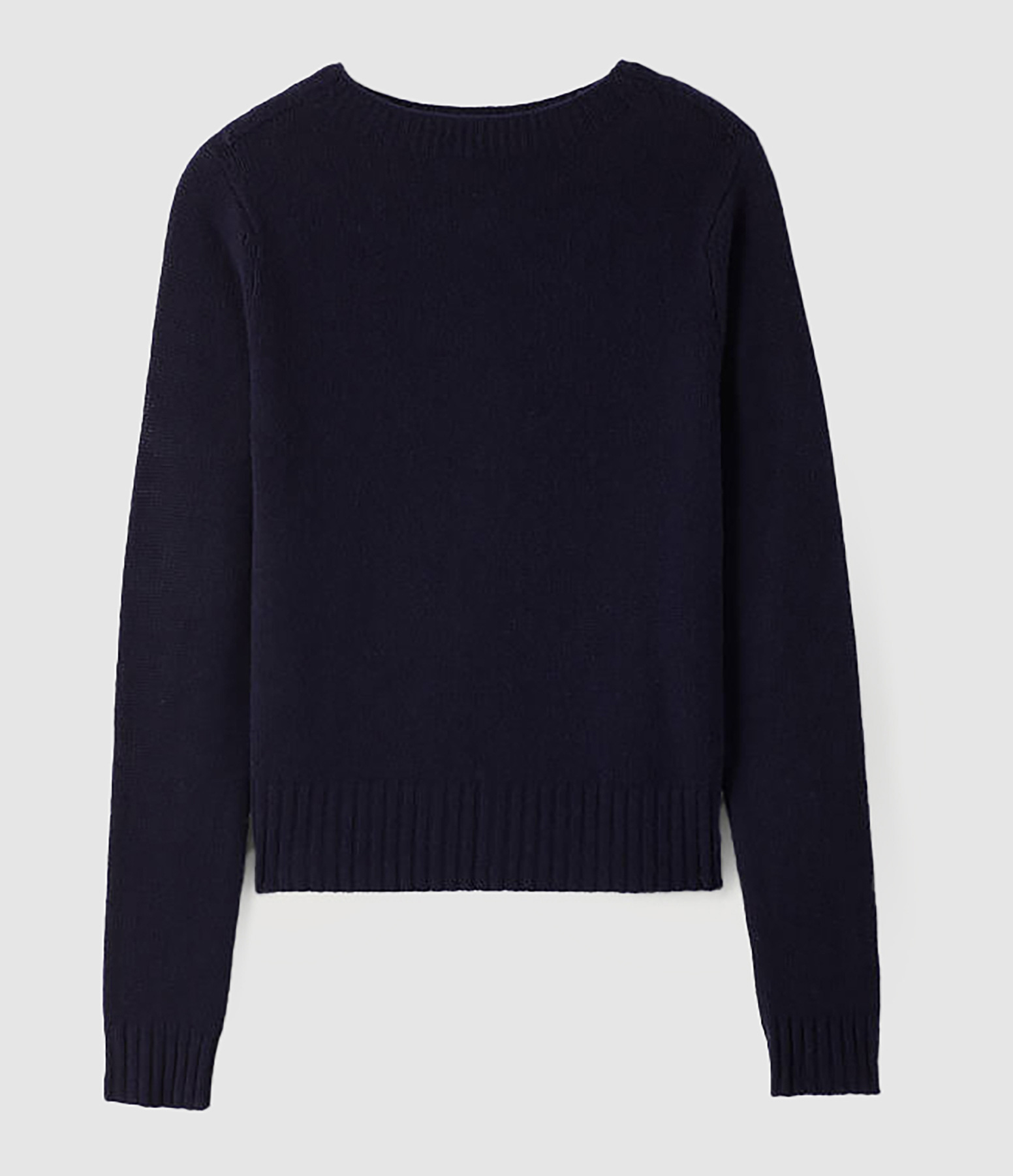 Pull Col Rond 4 Fils Cachemire Marine