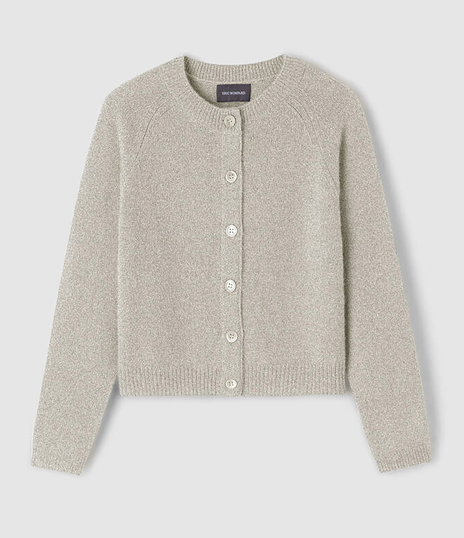 ERIC BOMPARD Pull Col Rond Classique Gris Argente