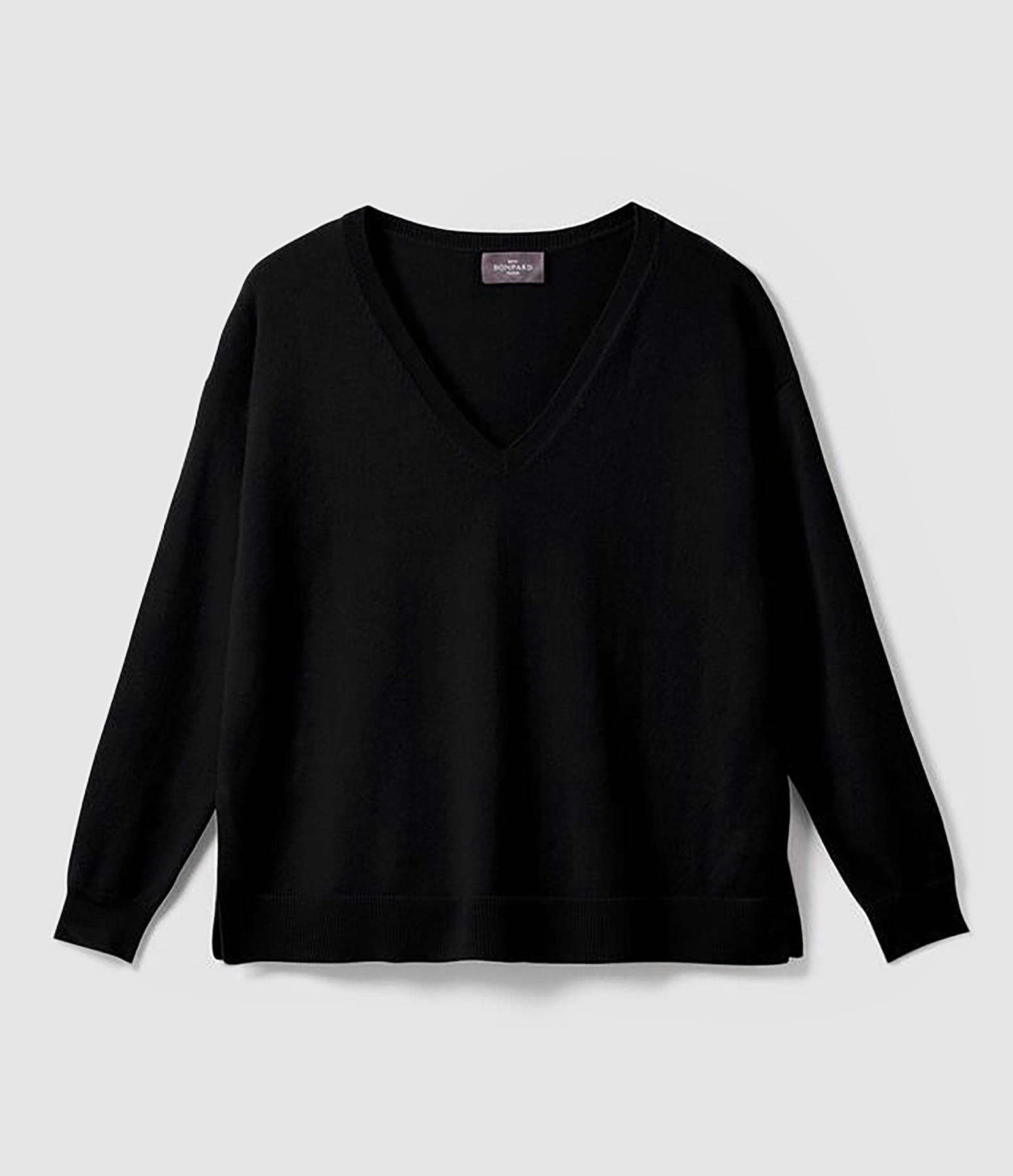 Pull Col V Cachemire Noir