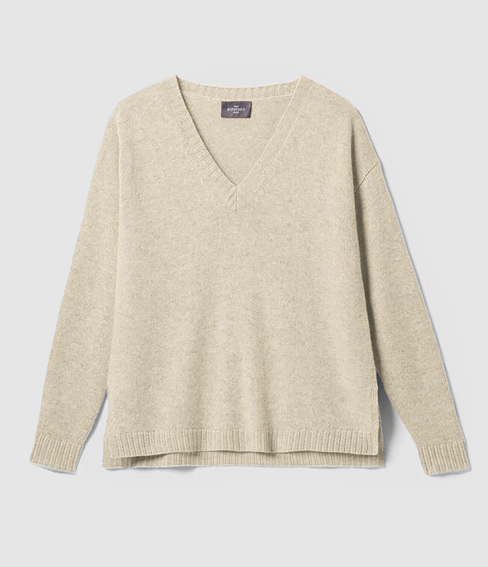 Pull Col V Cachemire Avoine