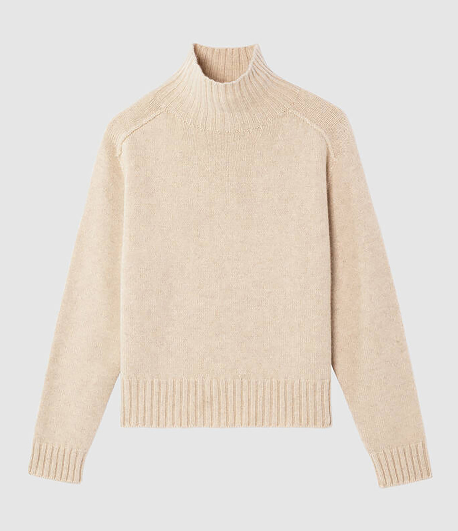Pull Col Montant Cachemire Avoine