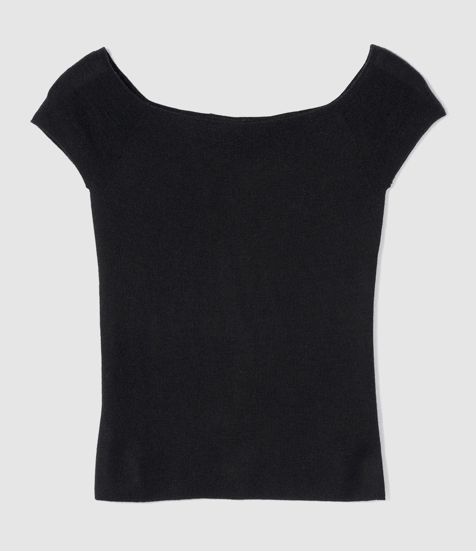 Top Maille Uniecolure Bardot Noir
