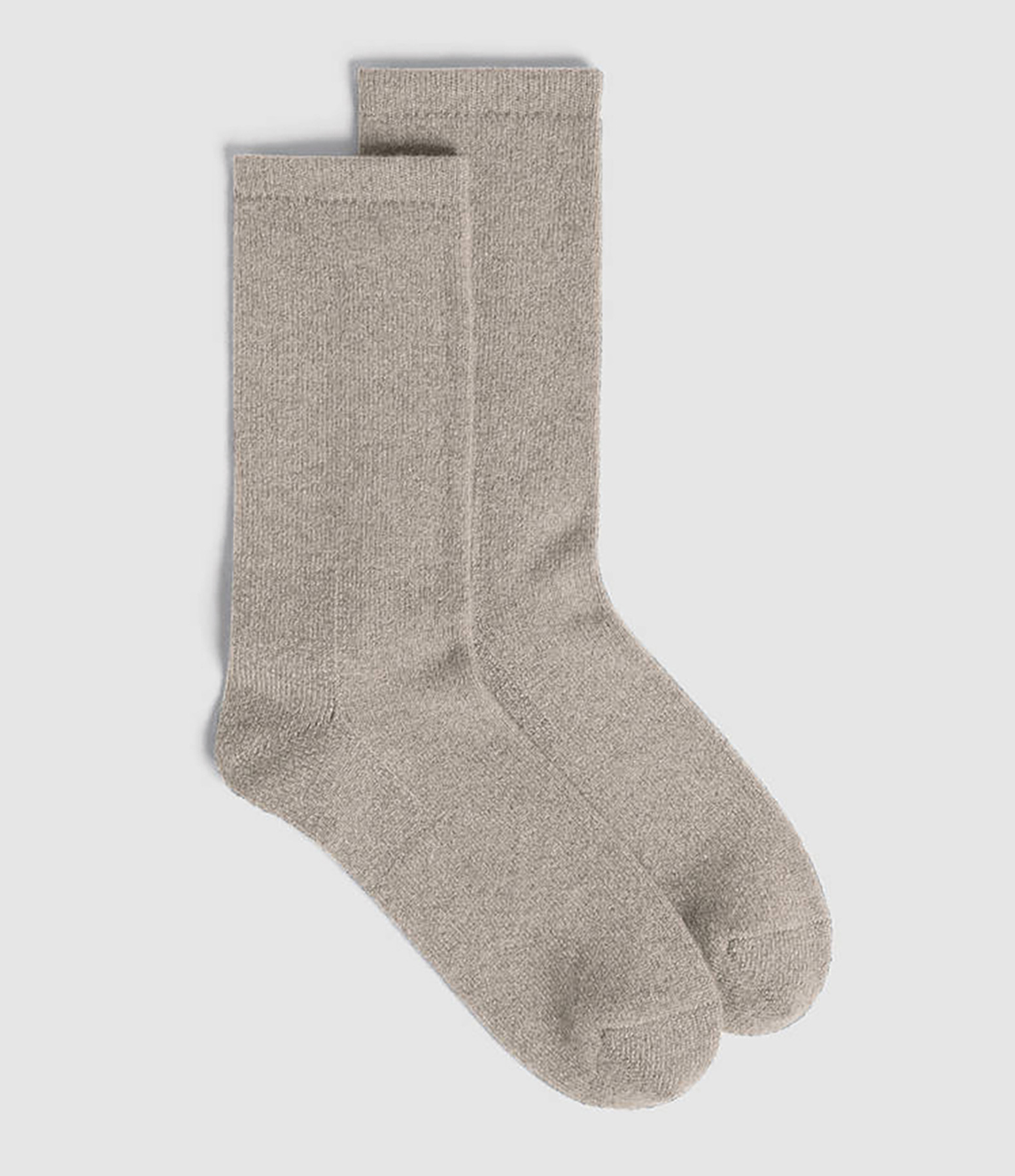Chaussettes Basses Unies Cachemire Gris Argenté