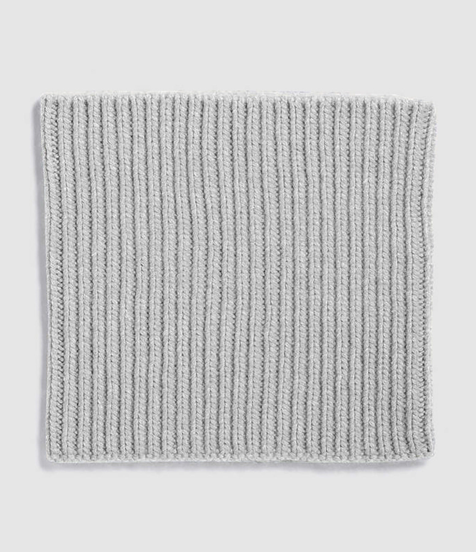 Tour de Cou à Côtes Cachemire Gris Argenté, 12 Fils