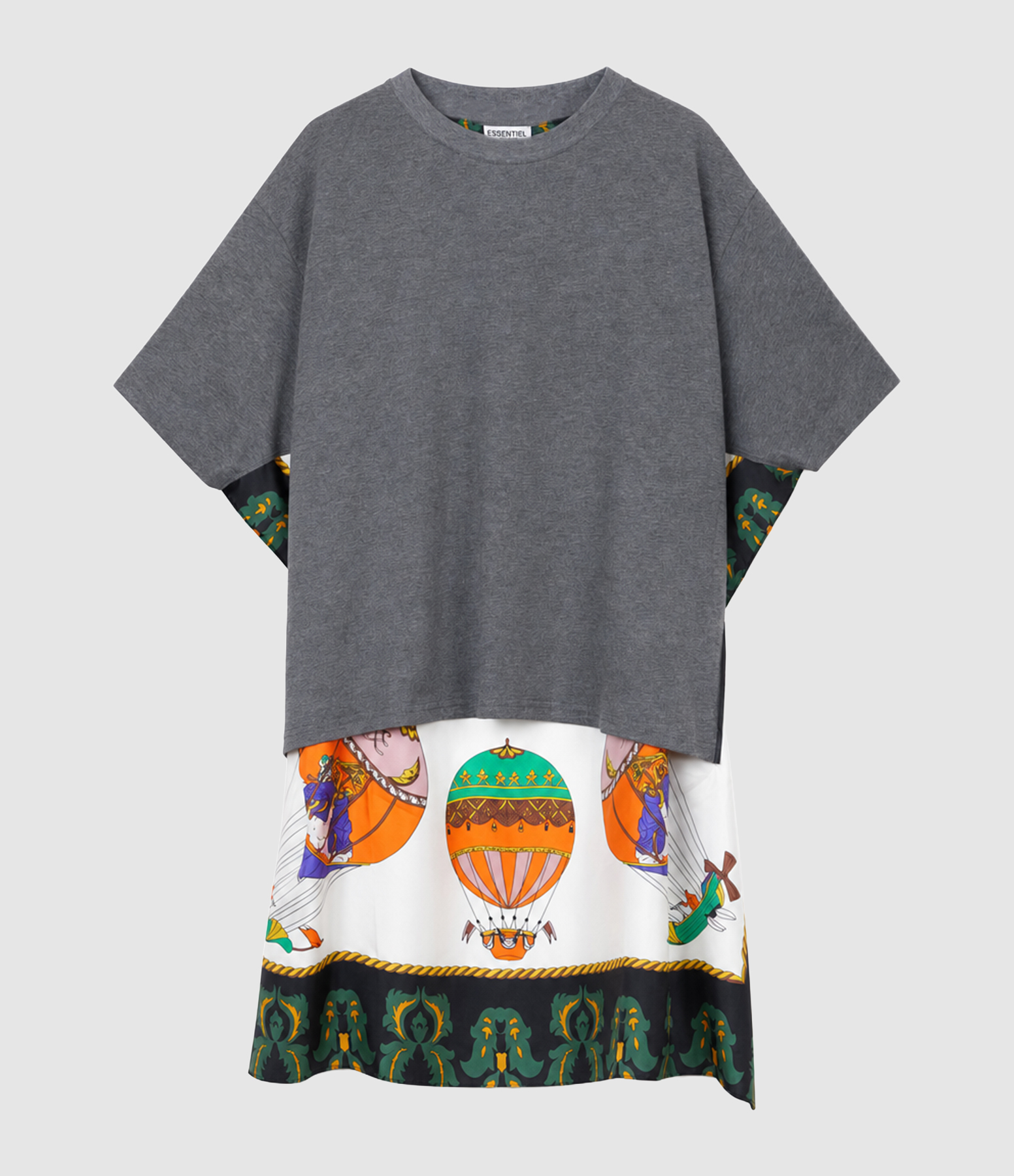 Tee Shirt Kassis Gris Foncé Multicolore