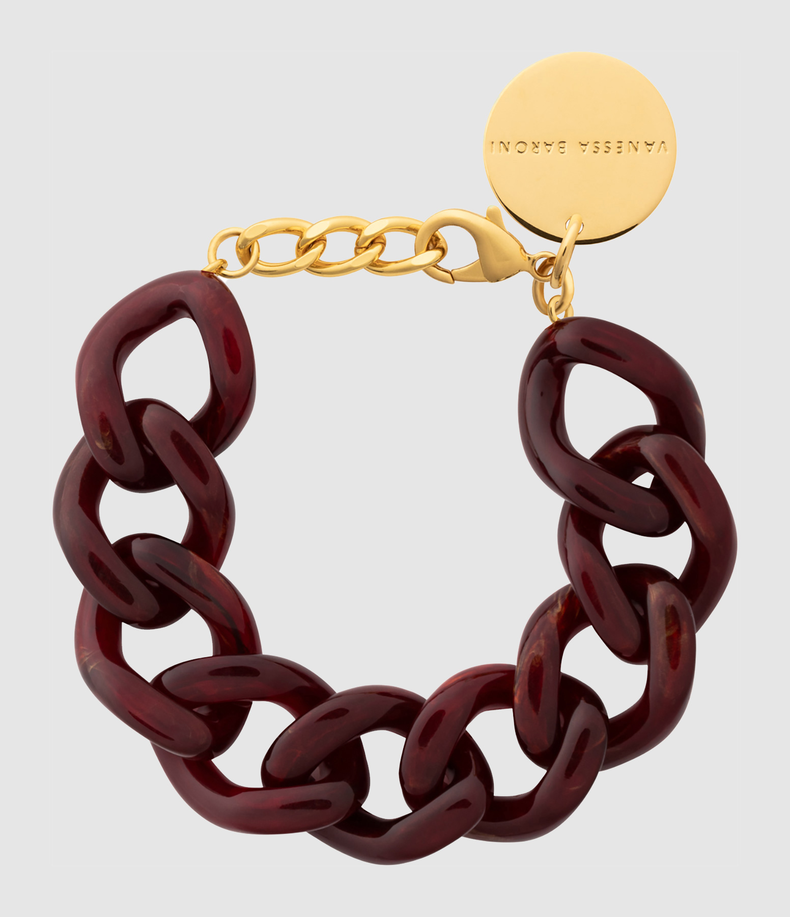 Bracelet Flat Chain Bordeaux Marble