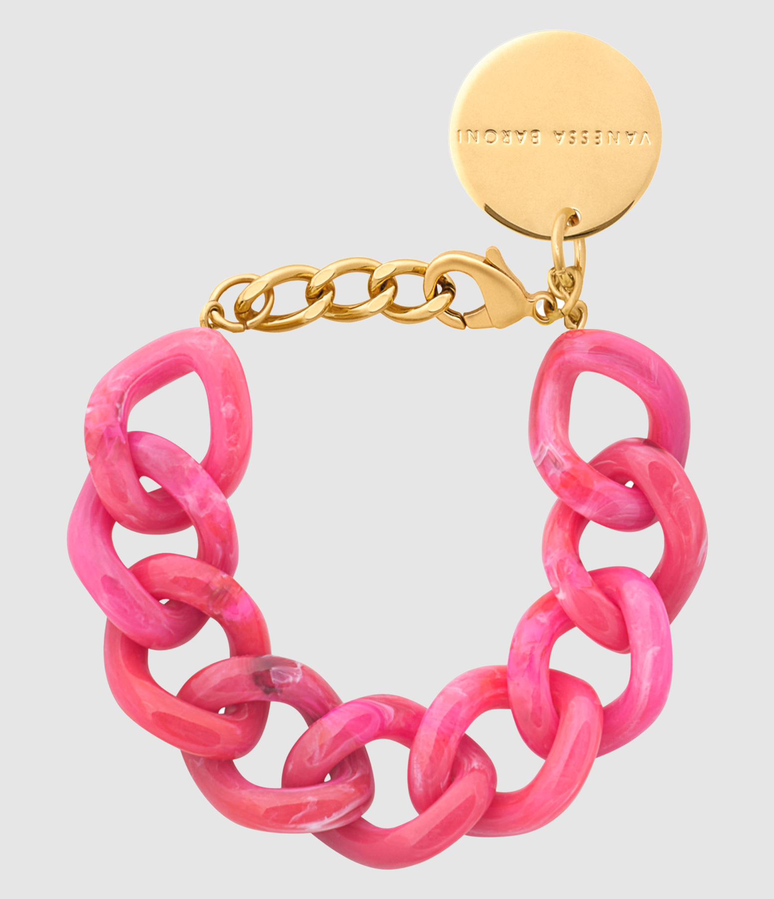 Bracelet Flat Chain Raspberry Marble