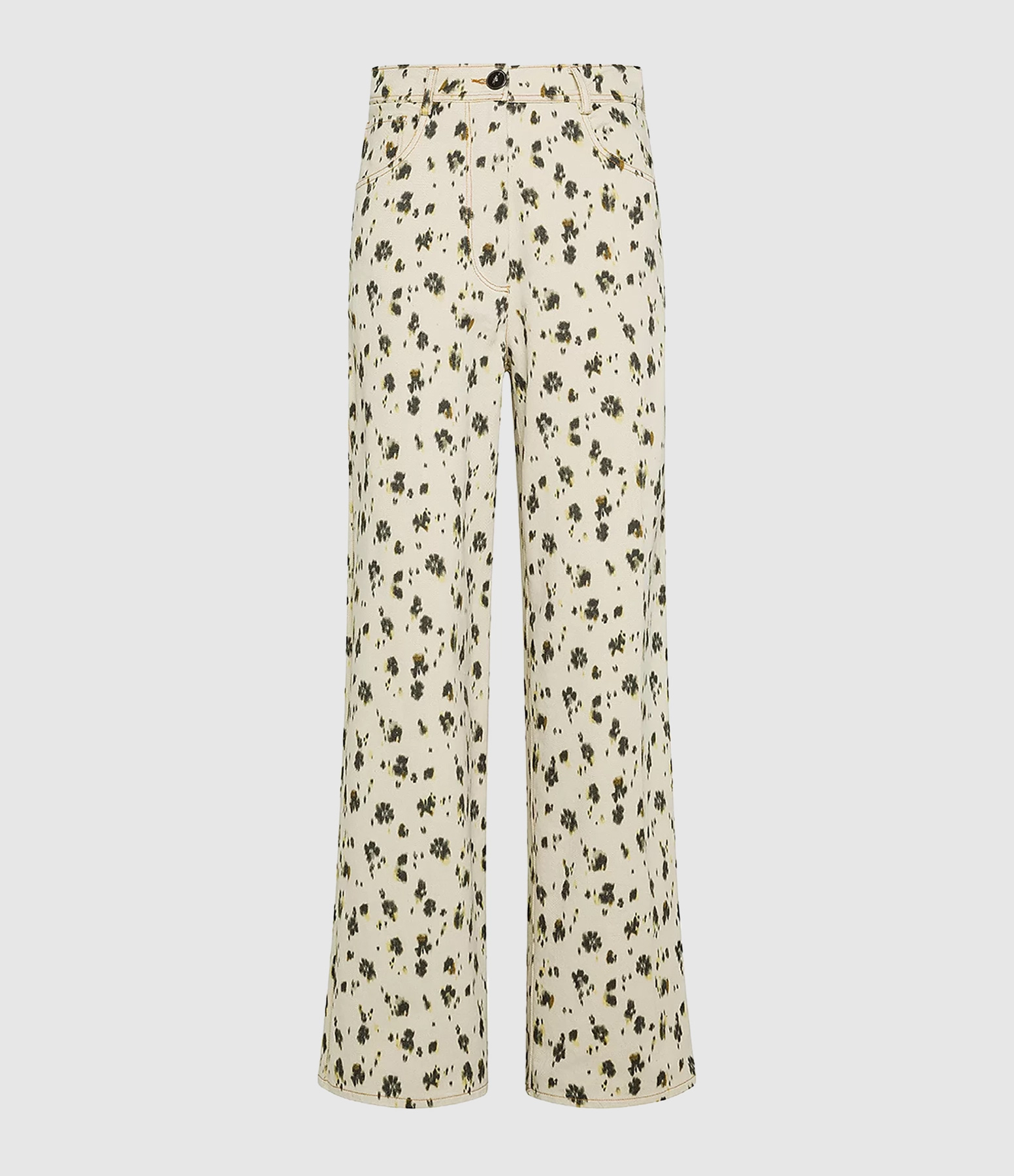 Jean Les Fleurs Camou Denim Ivory
