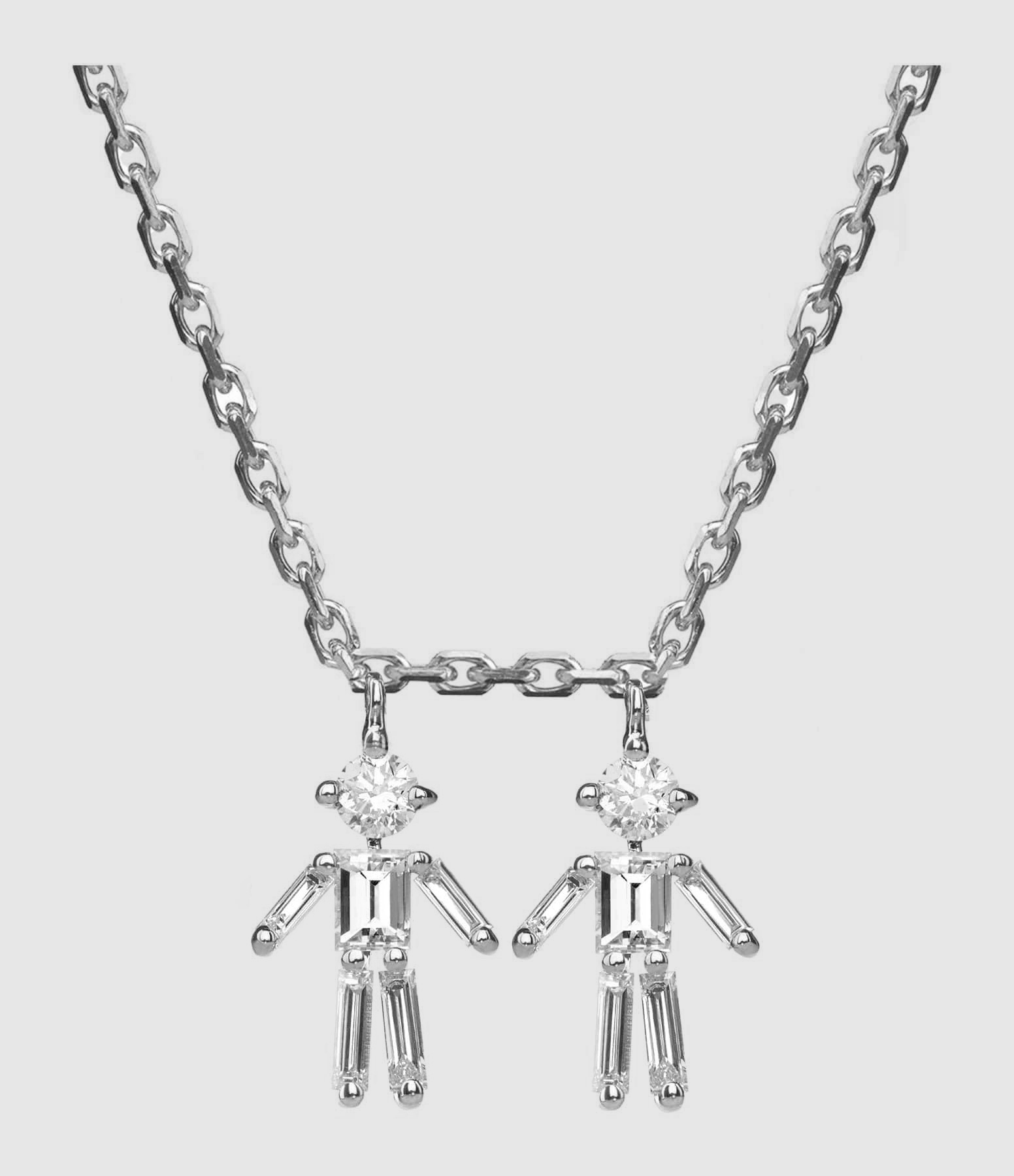 Collier Emblématique Garçon Garçon Or Blanc Diamants