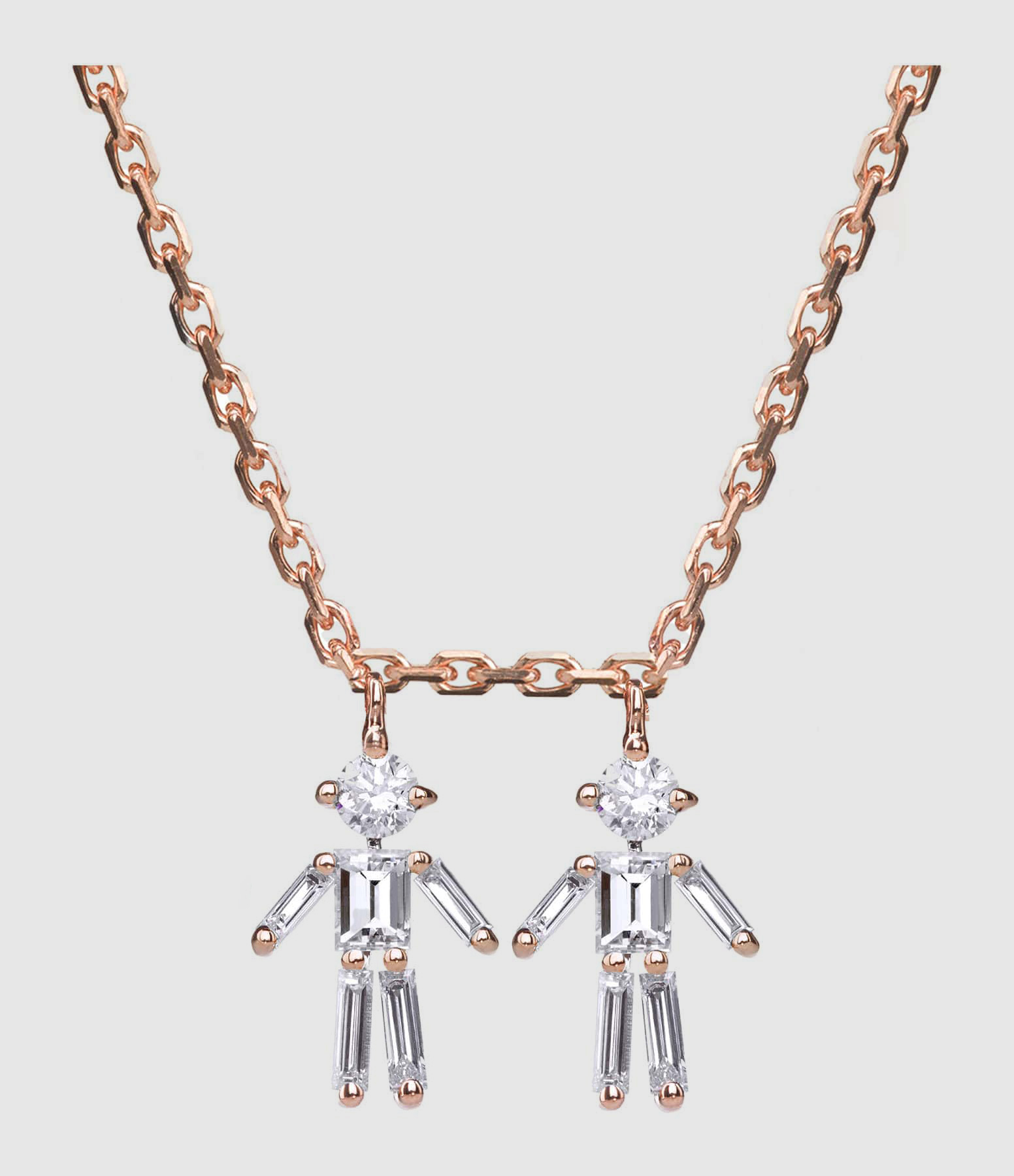 Collier Emblématique Garçon Garçon Or Rose Diamant