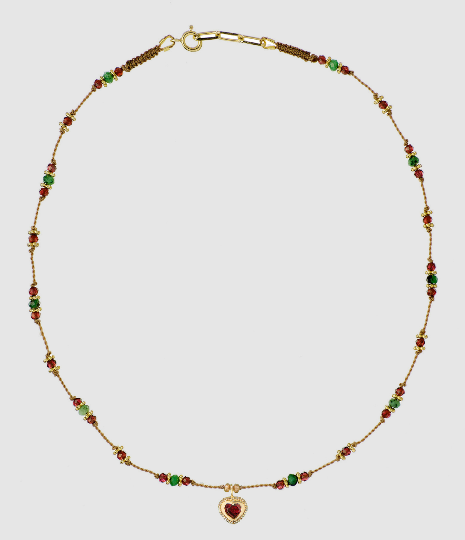 Collier Gini Rubis Argent Doré