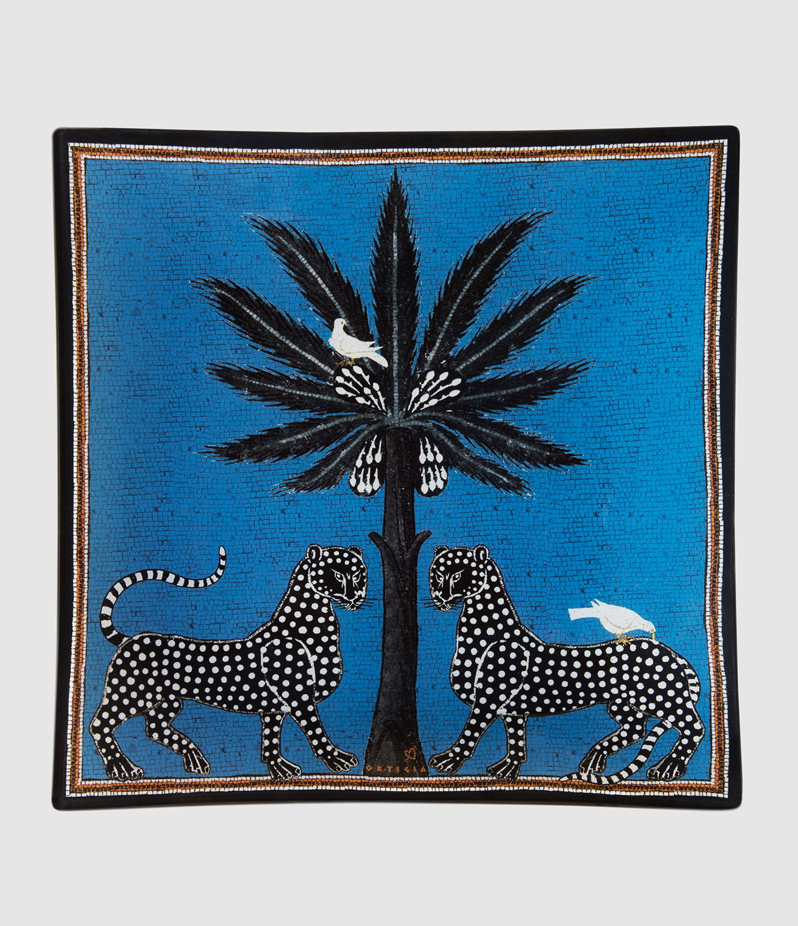 Assiette de Présentation en Verre Mosaïque Bleu 18