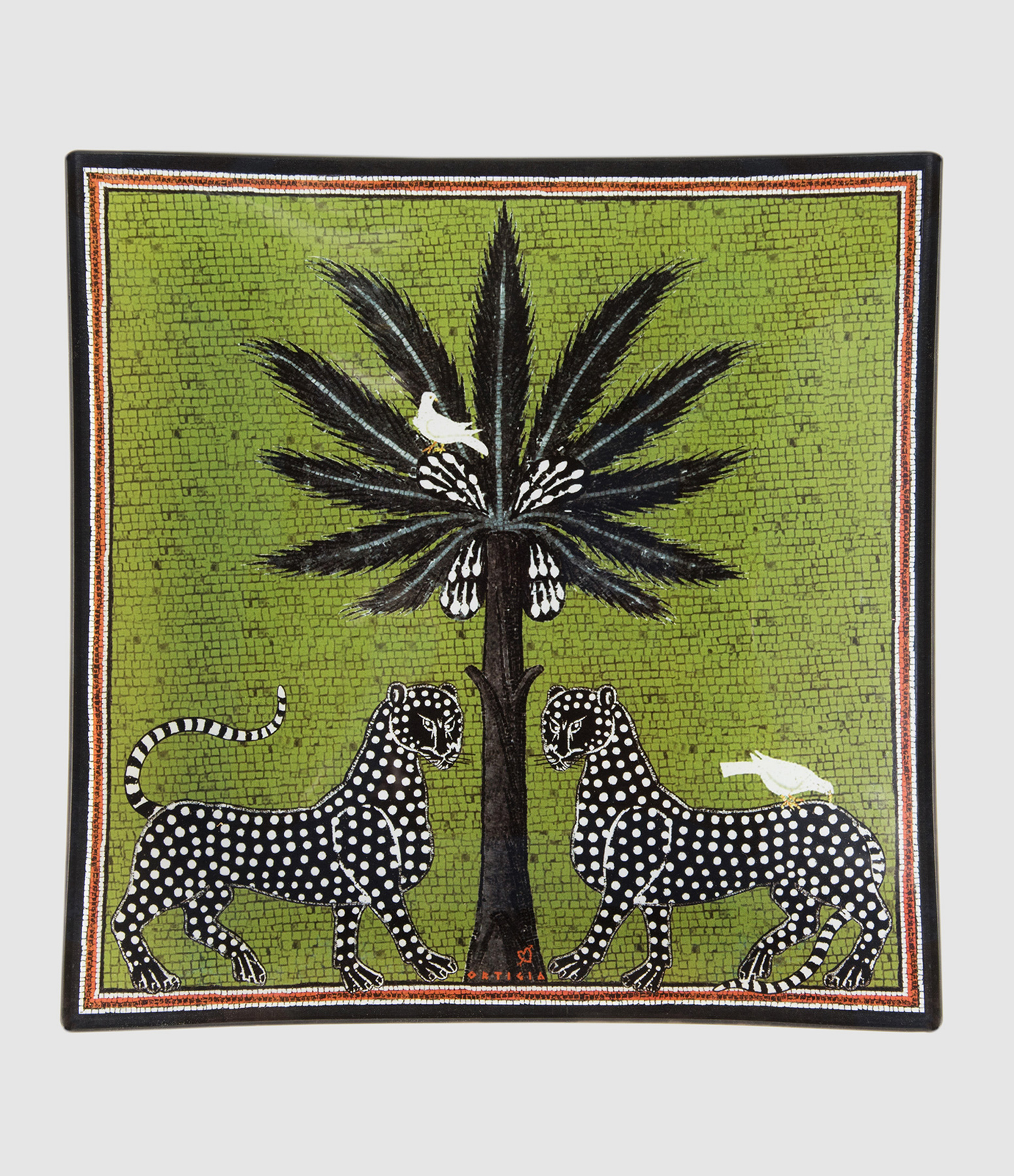 Assiette de Présentation en Verre Mosaïque Vert 11