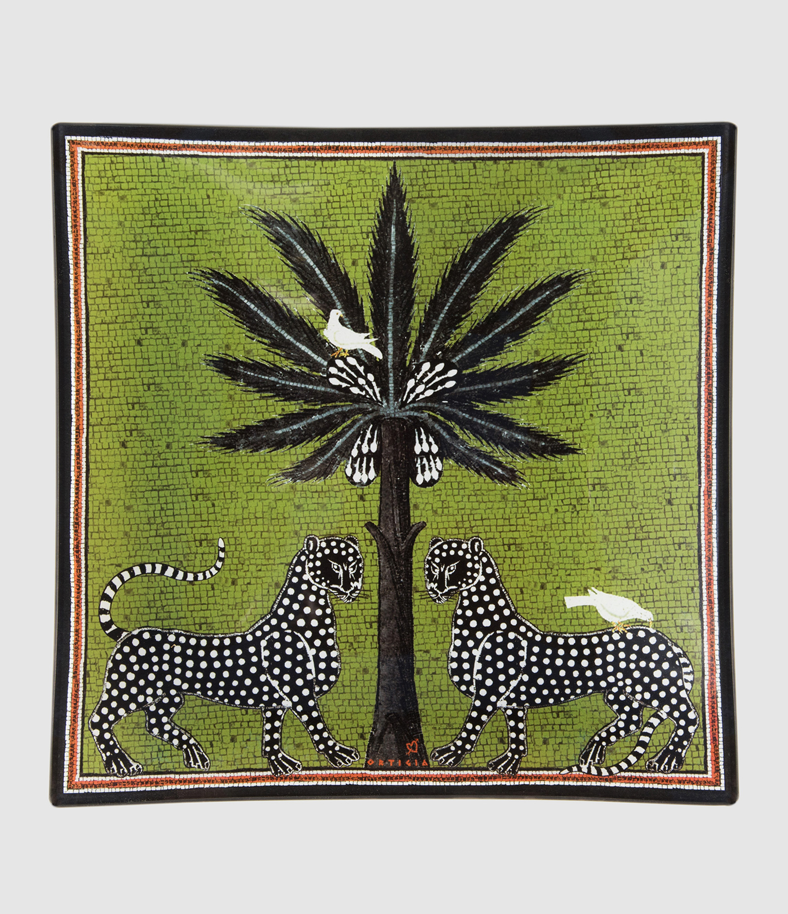 Assiette de Présentation en Verre Mosaïque Vert 18