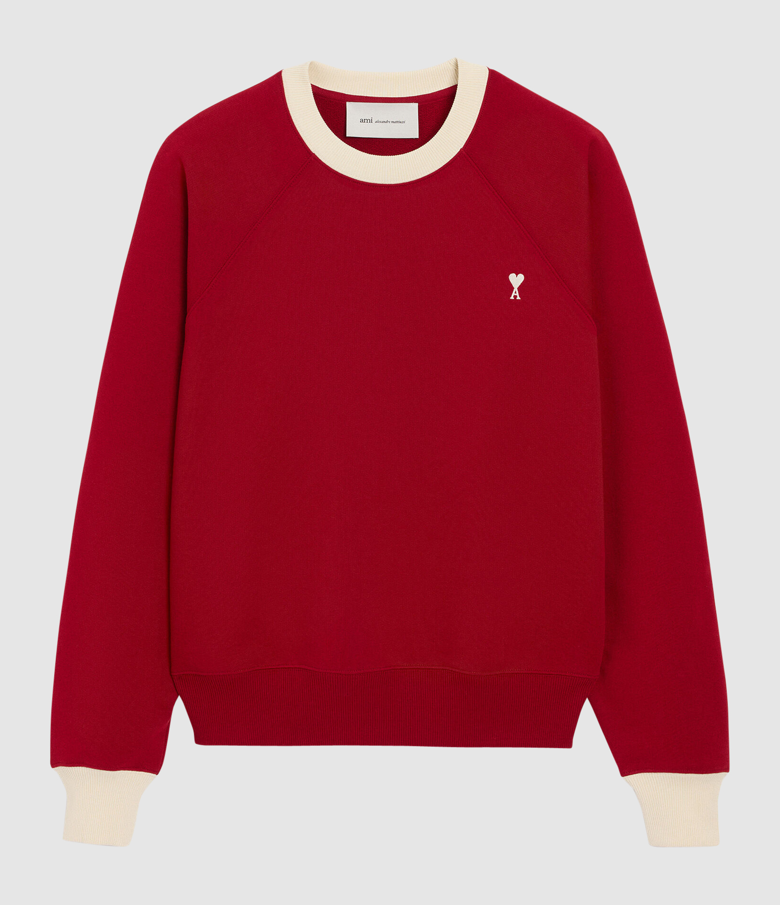 Sweatshirt Off White Ami De Coeur  Rouge Rubis Ivoire