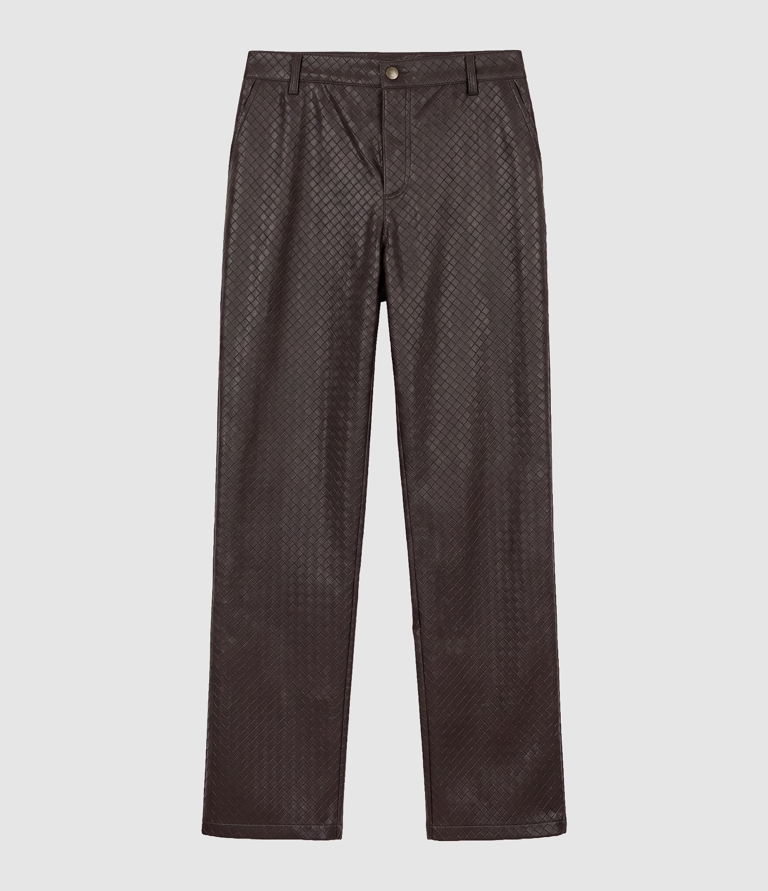 Pantalon Romano Simili Chevron Chocolat