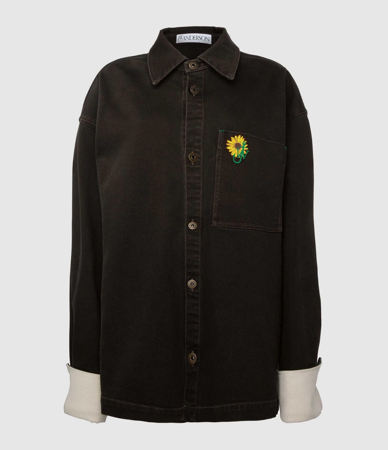 Chemise Homme Oversized Contrast Cuff Smoke