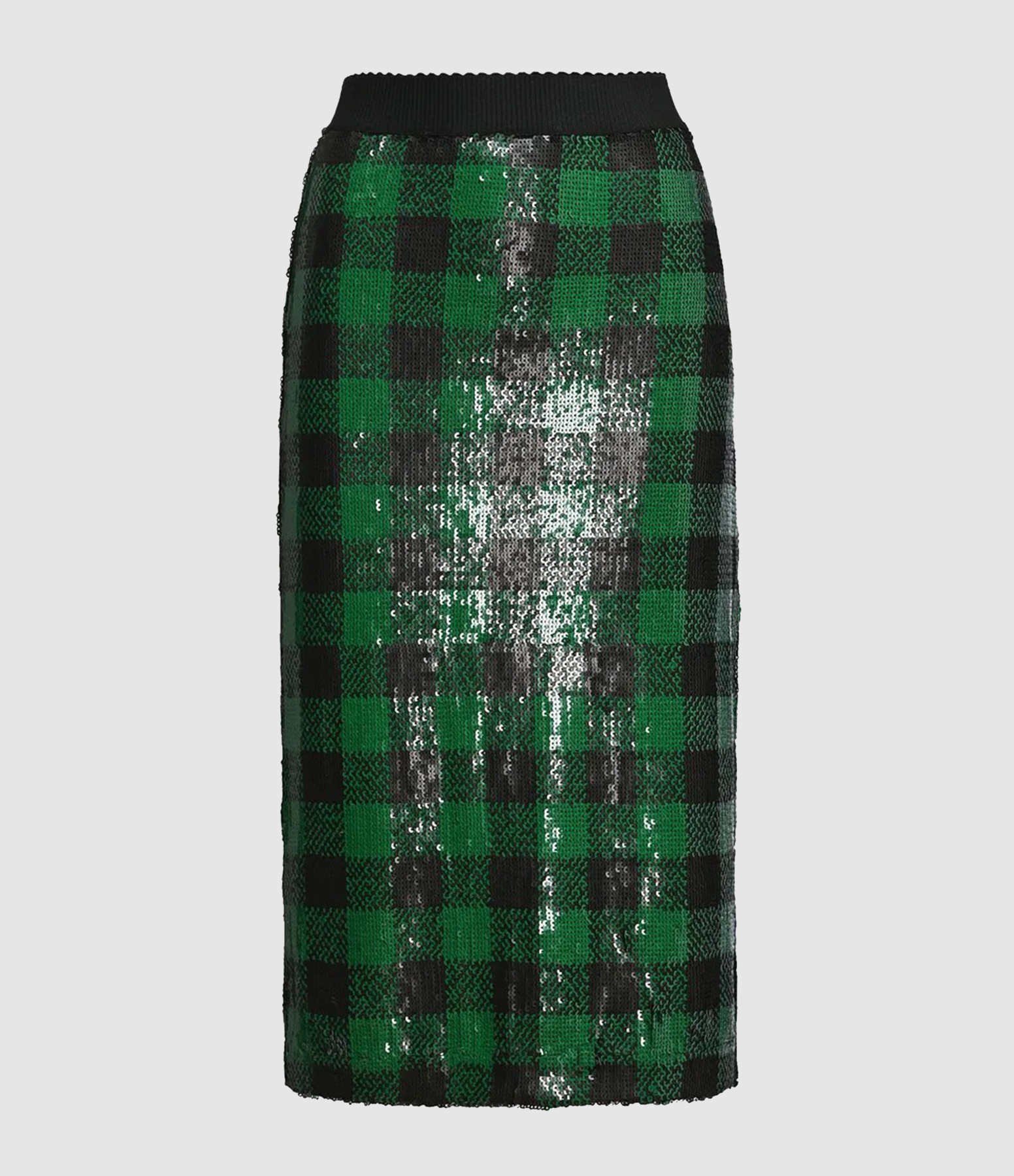 Jupe Mi Longue Knitwear Vert Noir