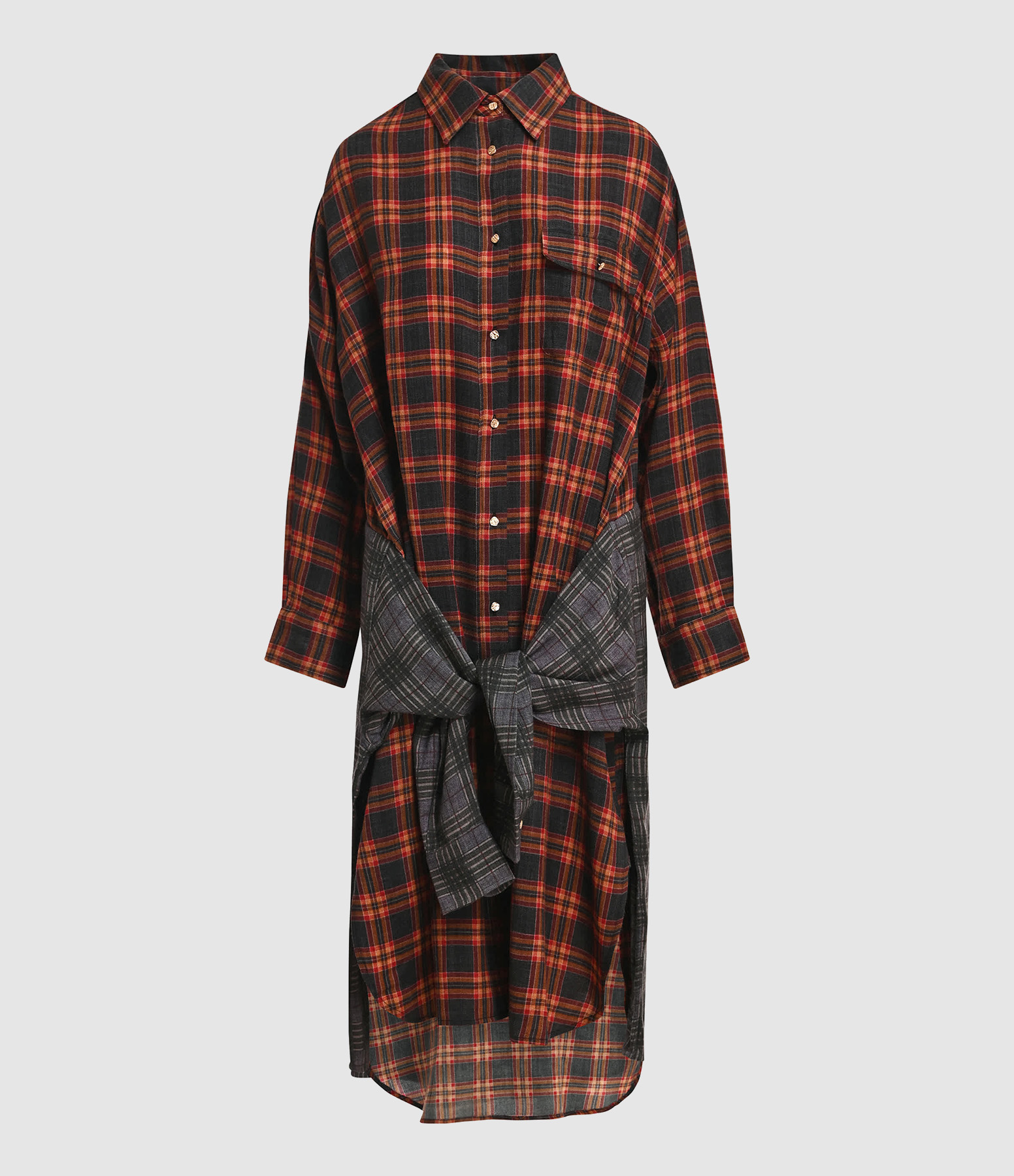 Robes Mi Longue Kristin Orange Noir