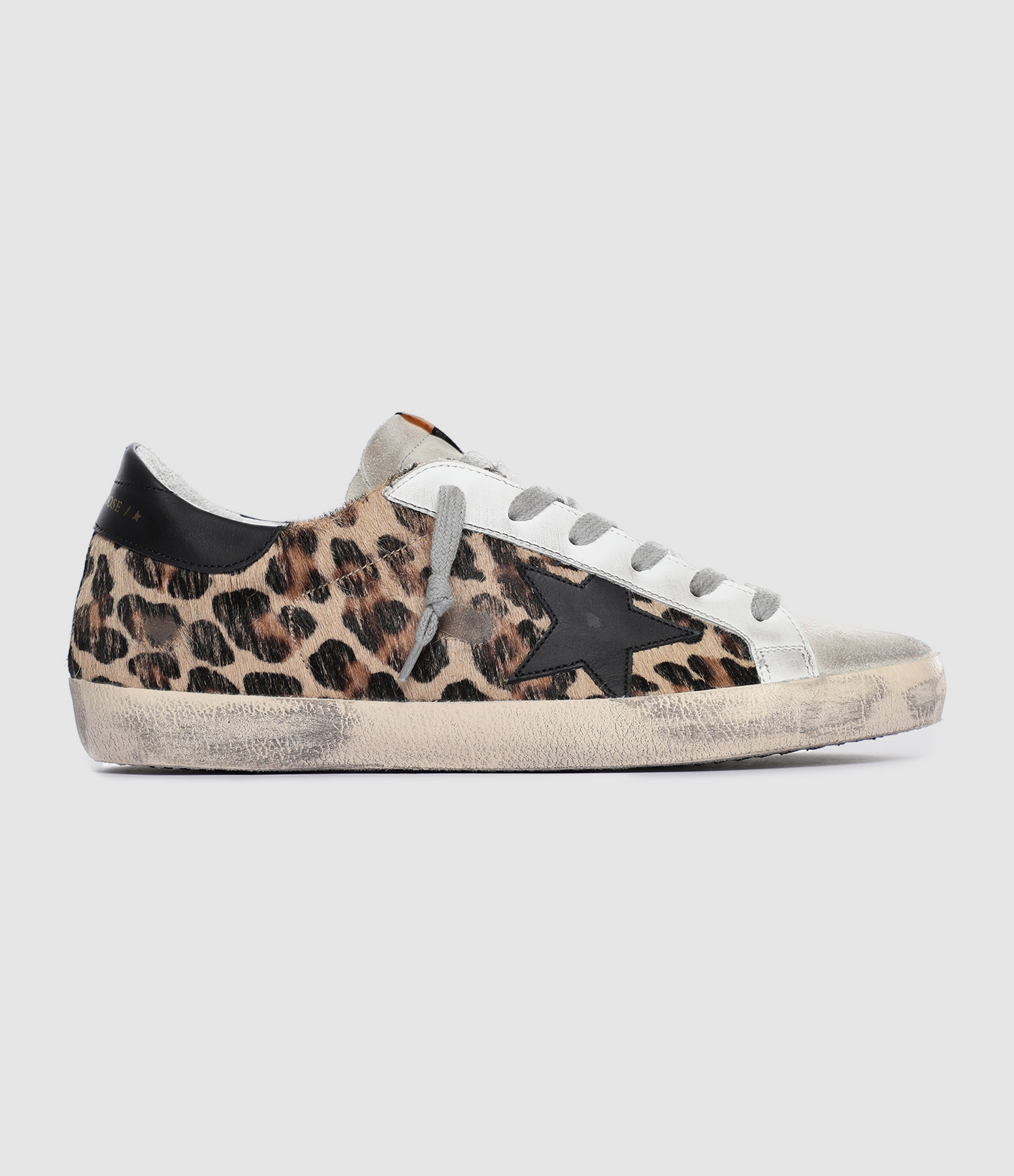 GOLDEN GOOSE - Baskets Superstar Cuir Léopard Beige