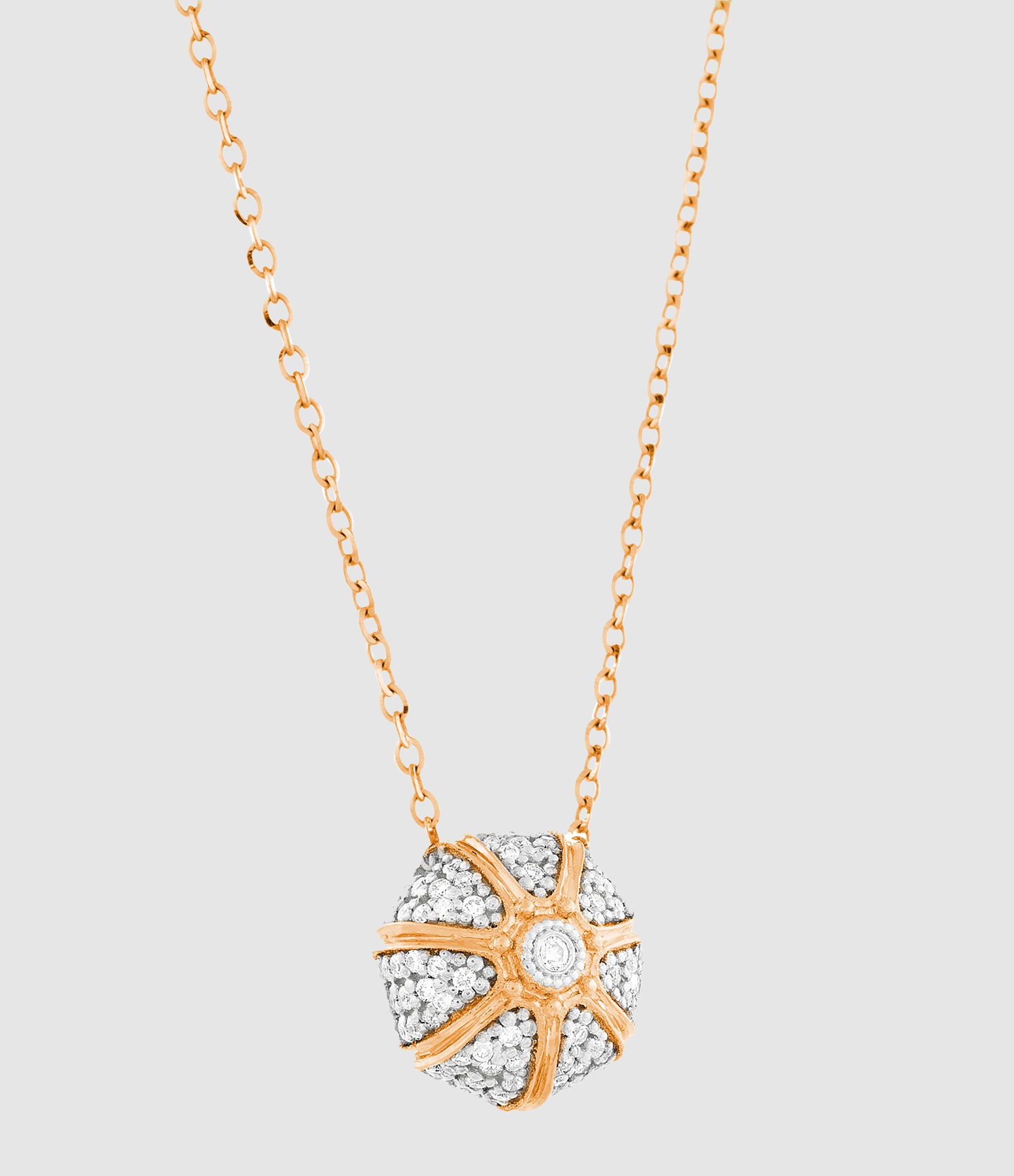 Collier Oursin Mini Diamants Or Jaune
