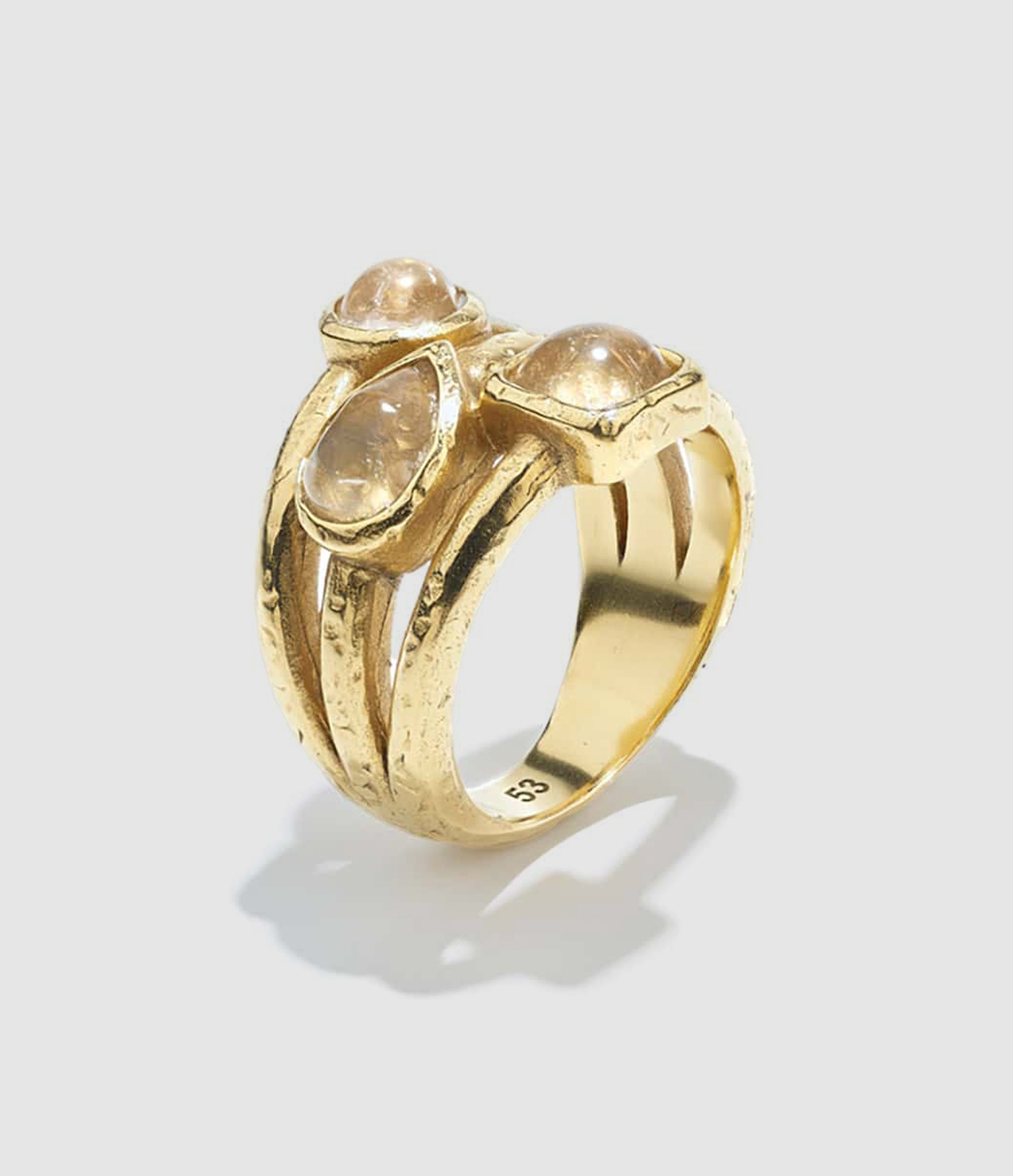 Bague Mini Cabochons Cristal de Roche Naturel