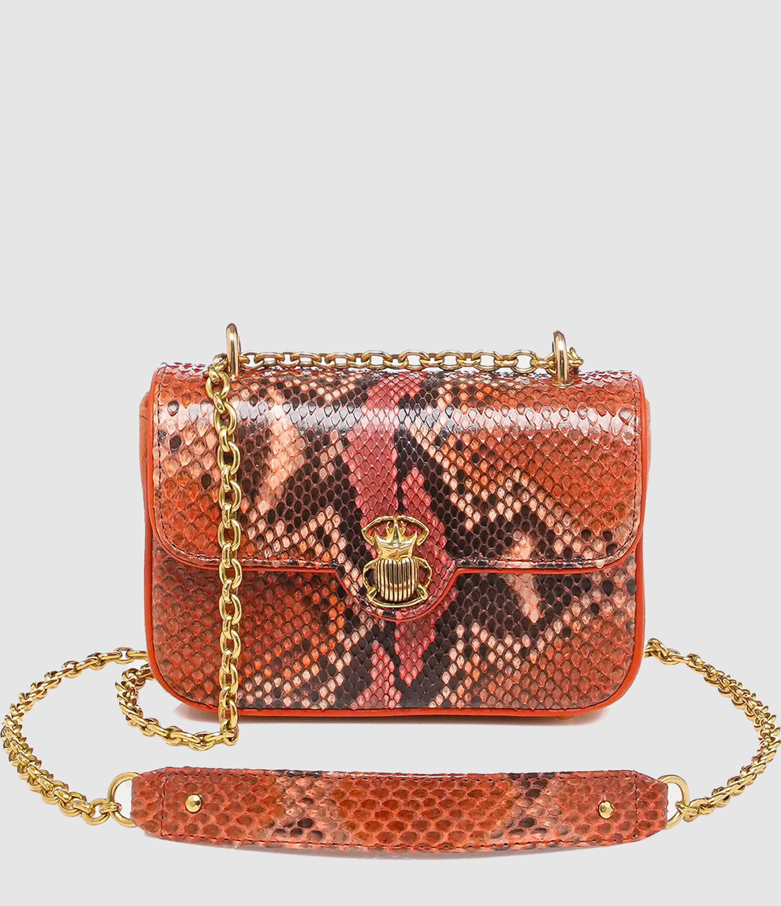 Sac Mini Ava Python Terracotta