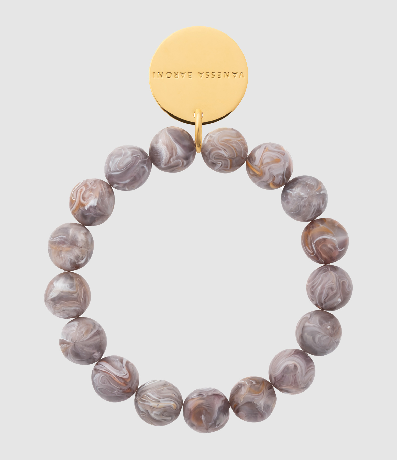 Bracelet Mini Beads Flex Taupe Marble