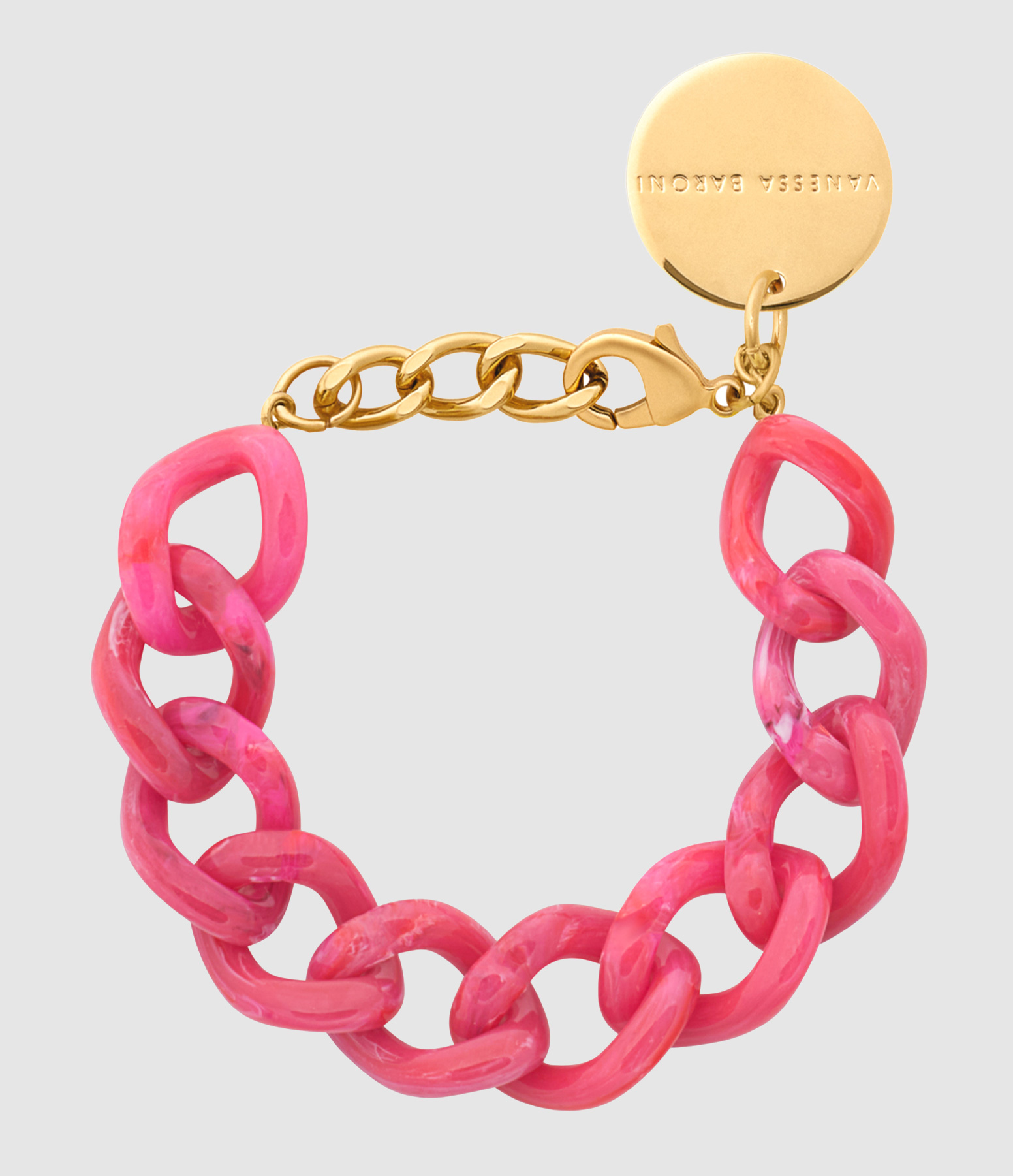 Bracelet Mini Flat Chain Raspberry Marble