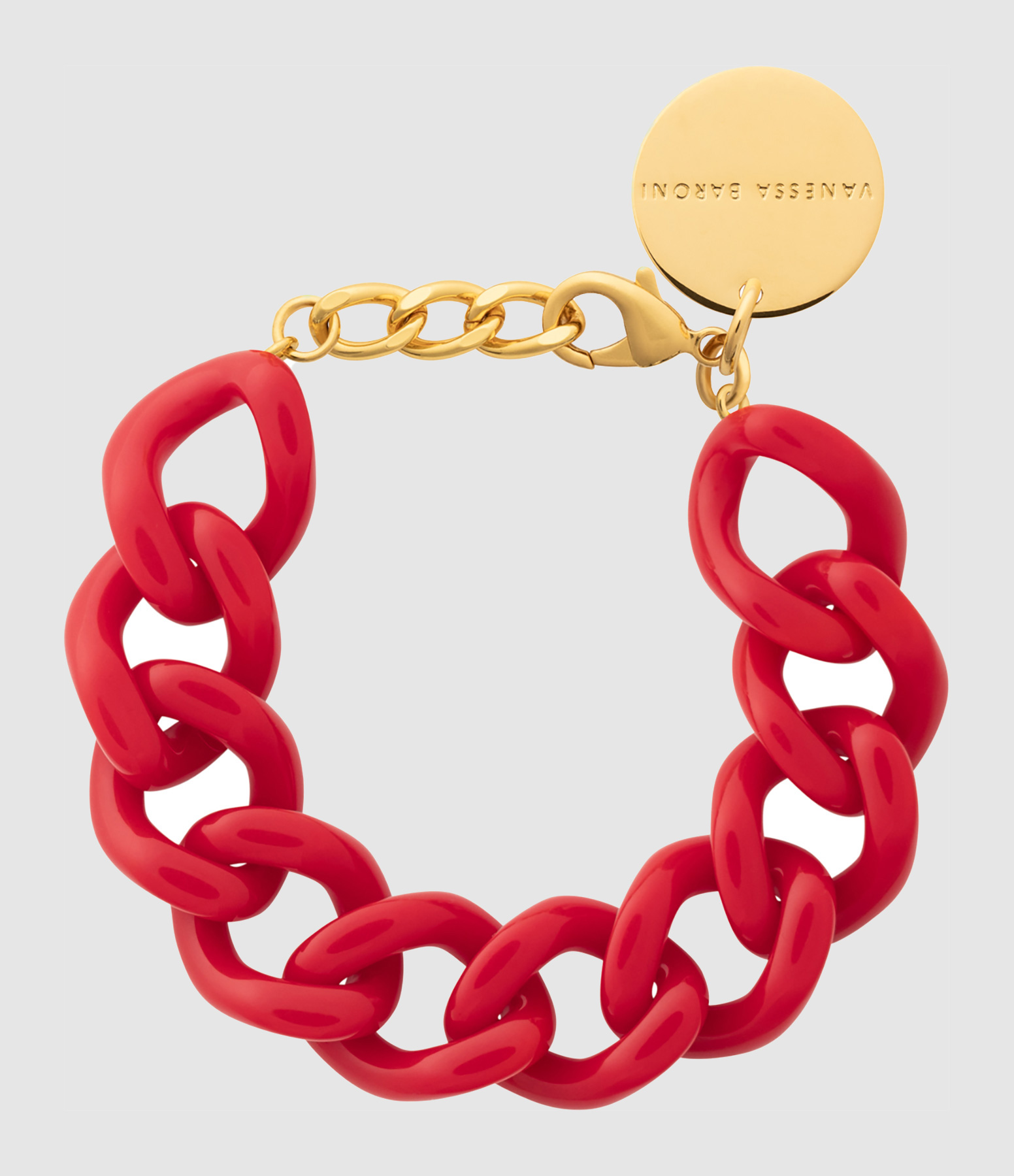 Bracelet Mini Flat Chain Scarlet Red