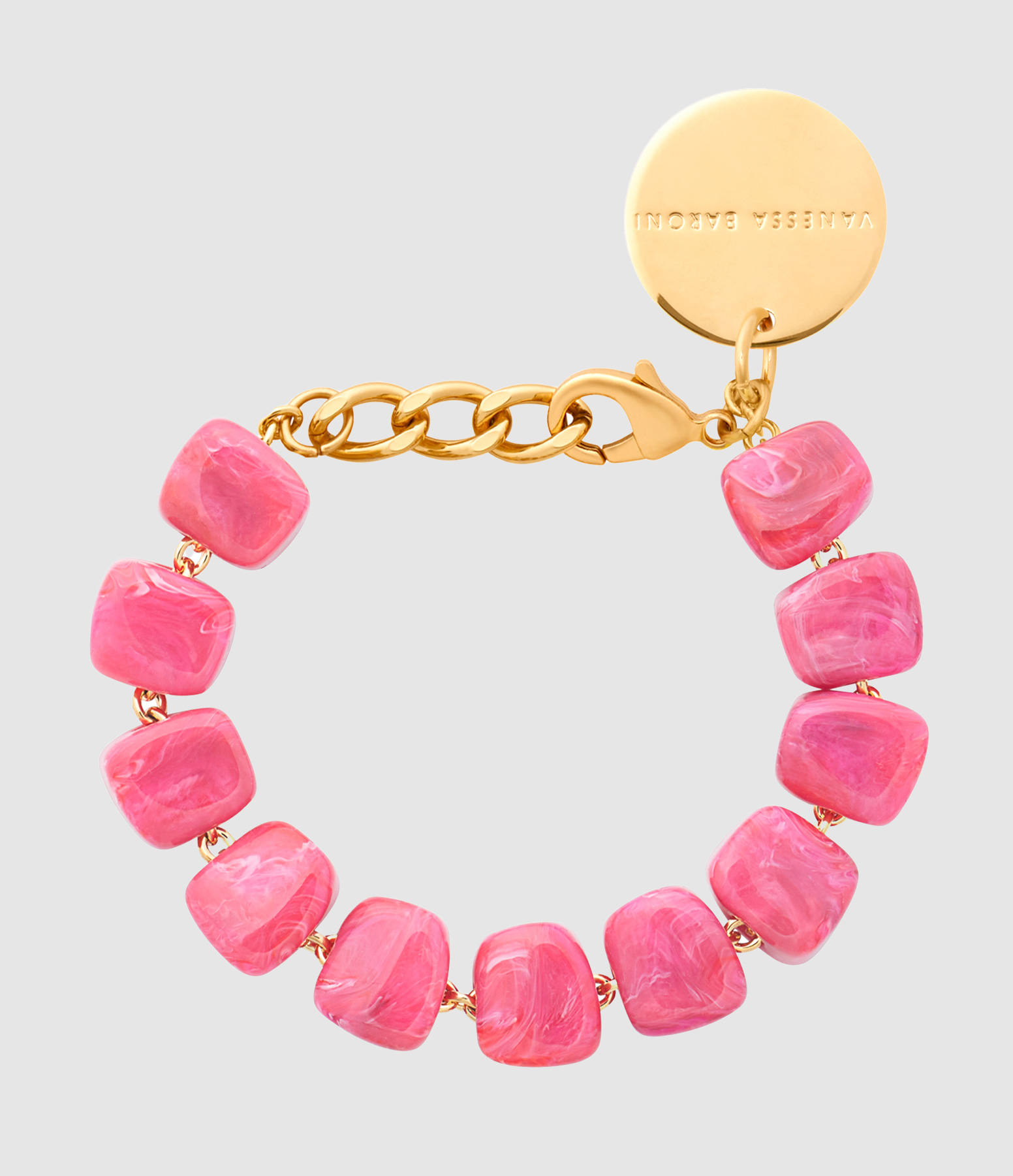 Bracelet Mini Organic Shaped Raspberry Marble