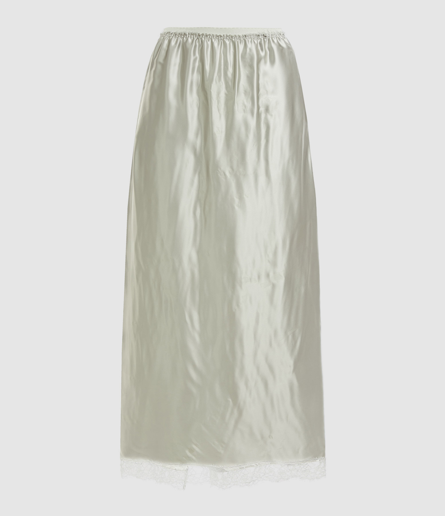 Jupe Satin Dentelle Gris