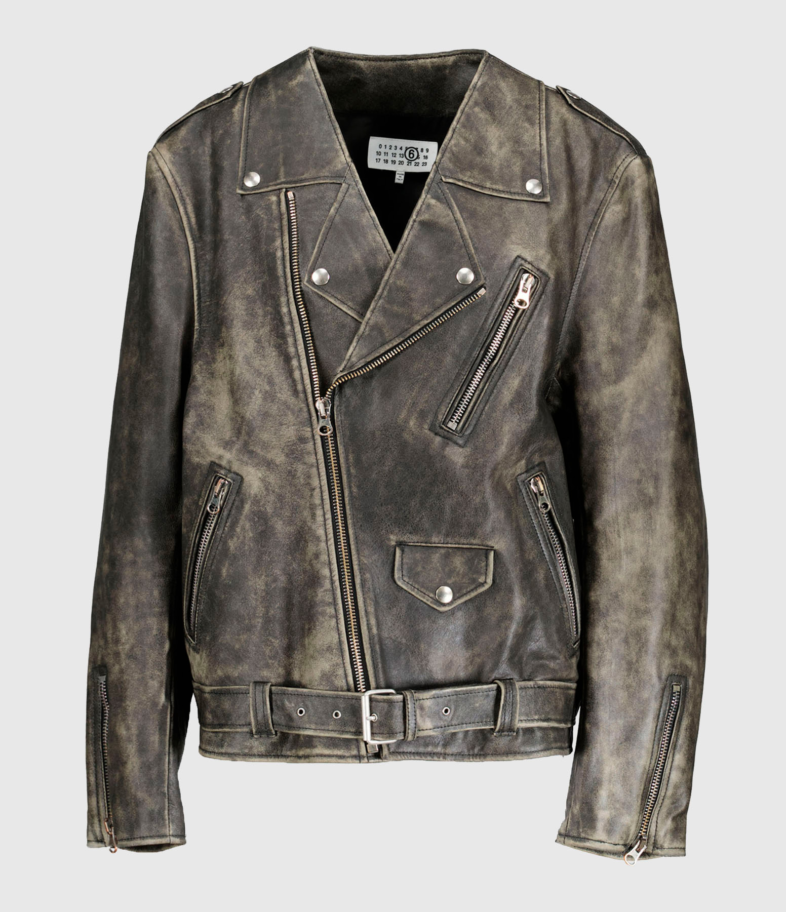 Veste Biker Cuir Épais