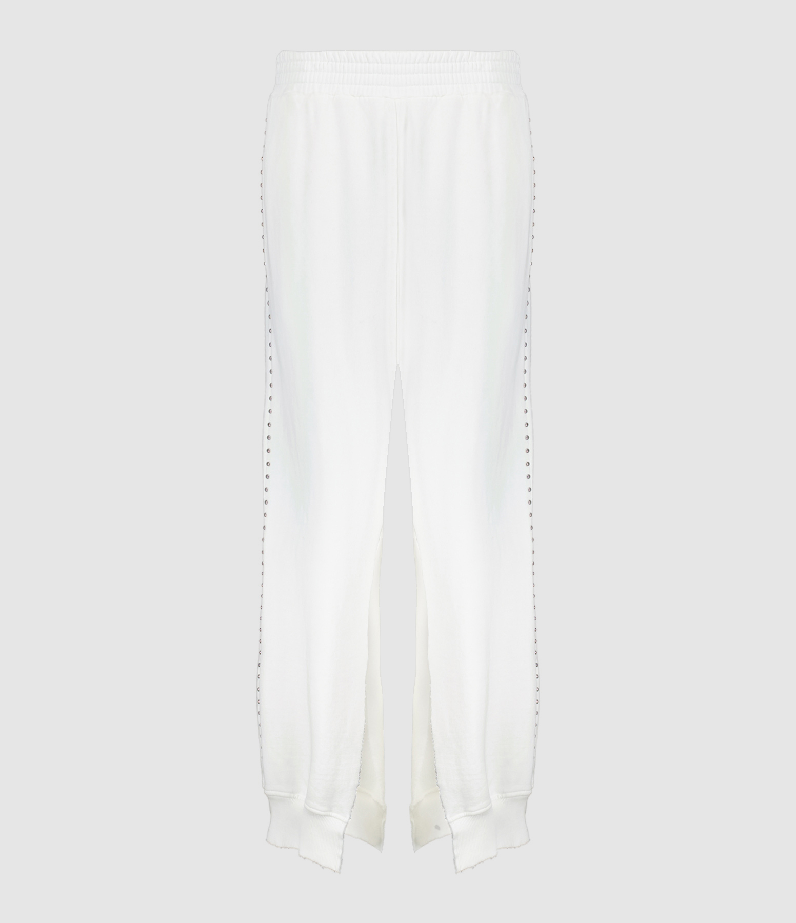 Pantalon Jogging Large Fendu Blanc, Collection Studio