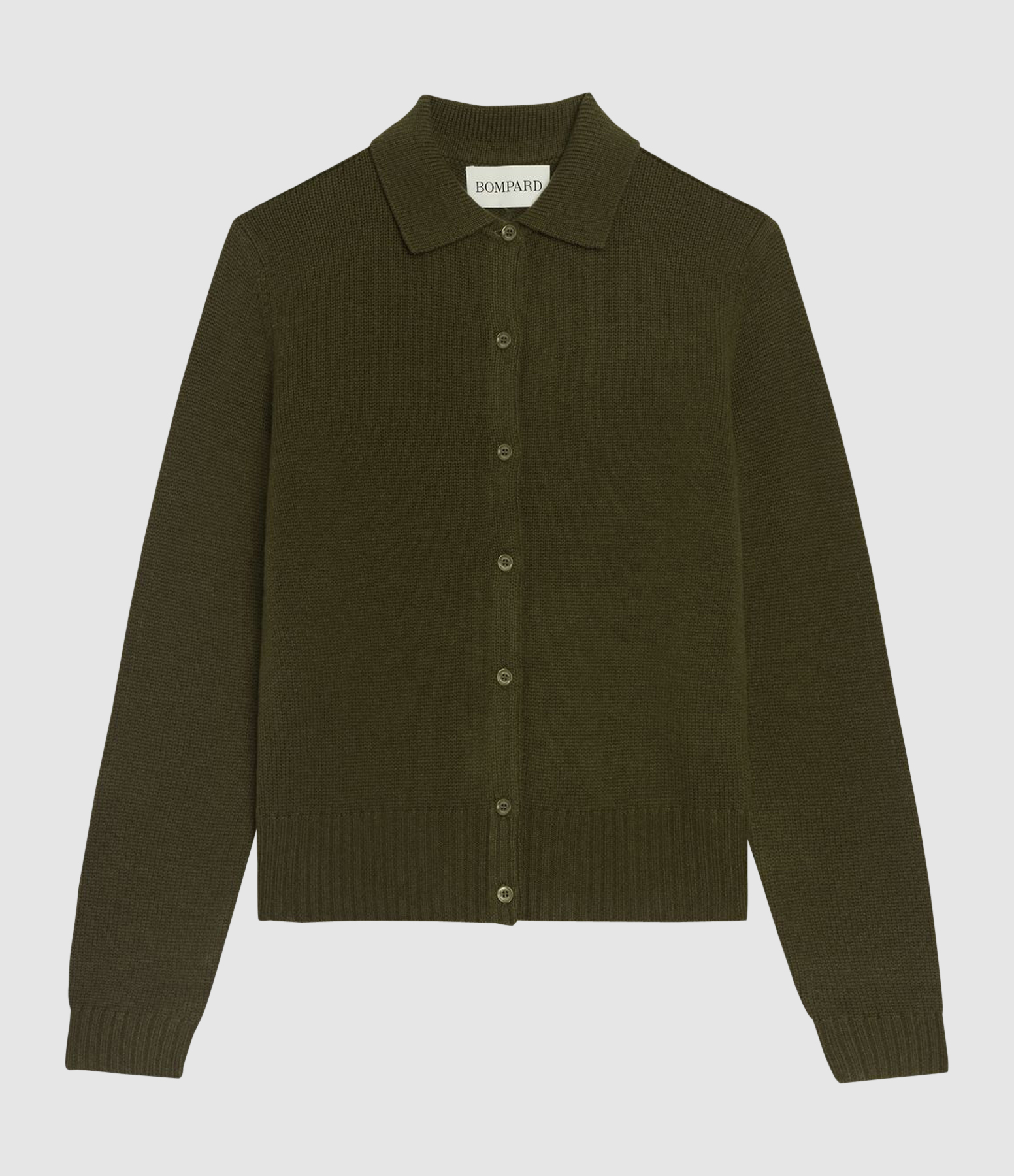 Cardigan Col Polo Lison Olive
