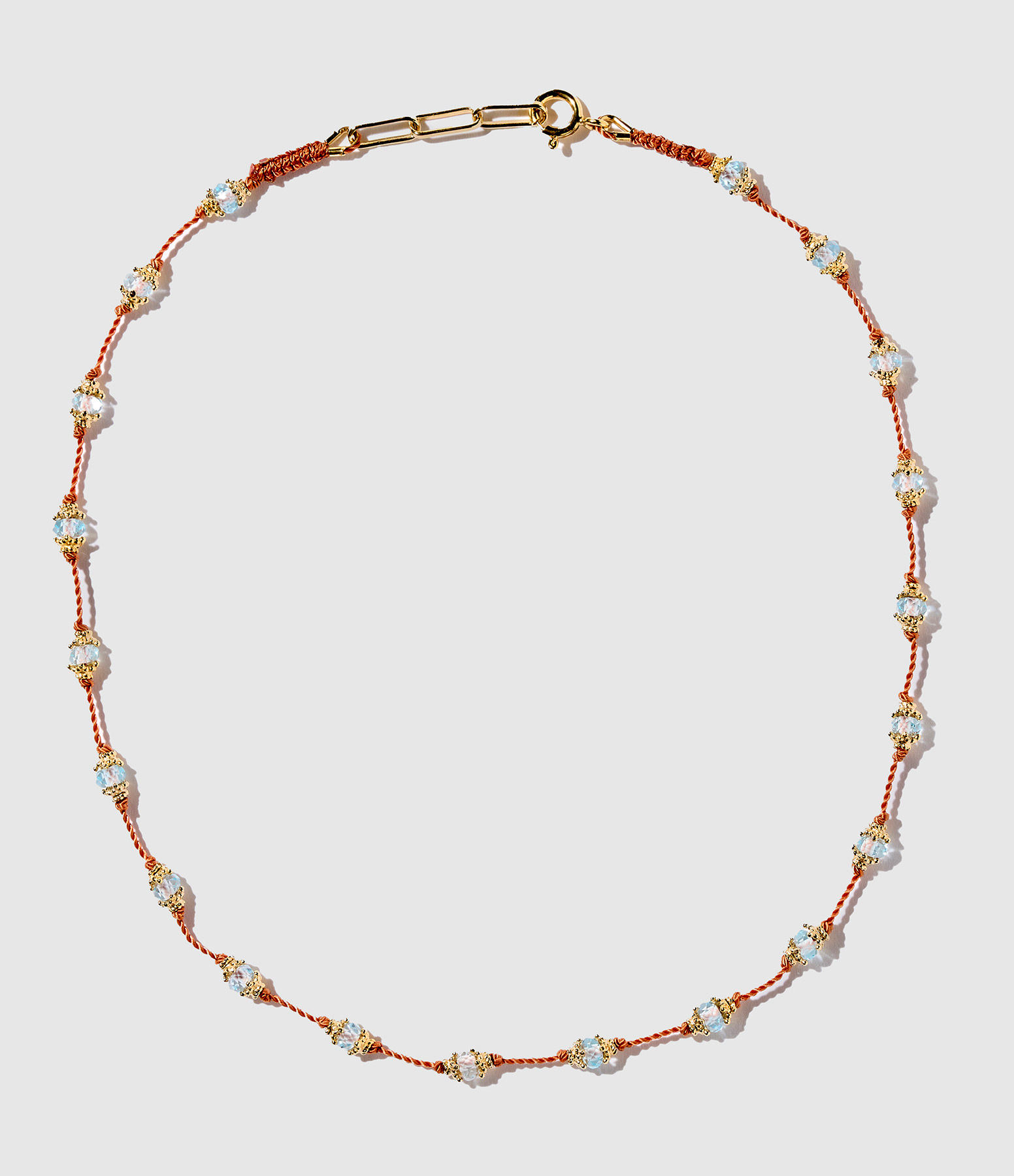 Collier Peony Topaz Bleu