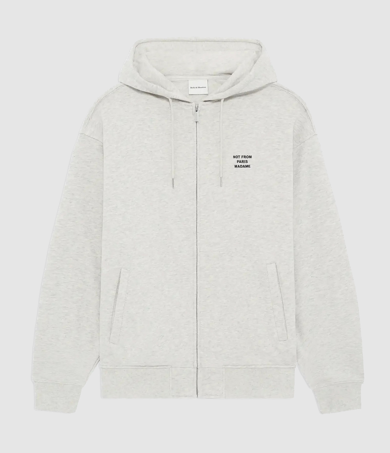 Sweatshirt Slogan Zip Grey