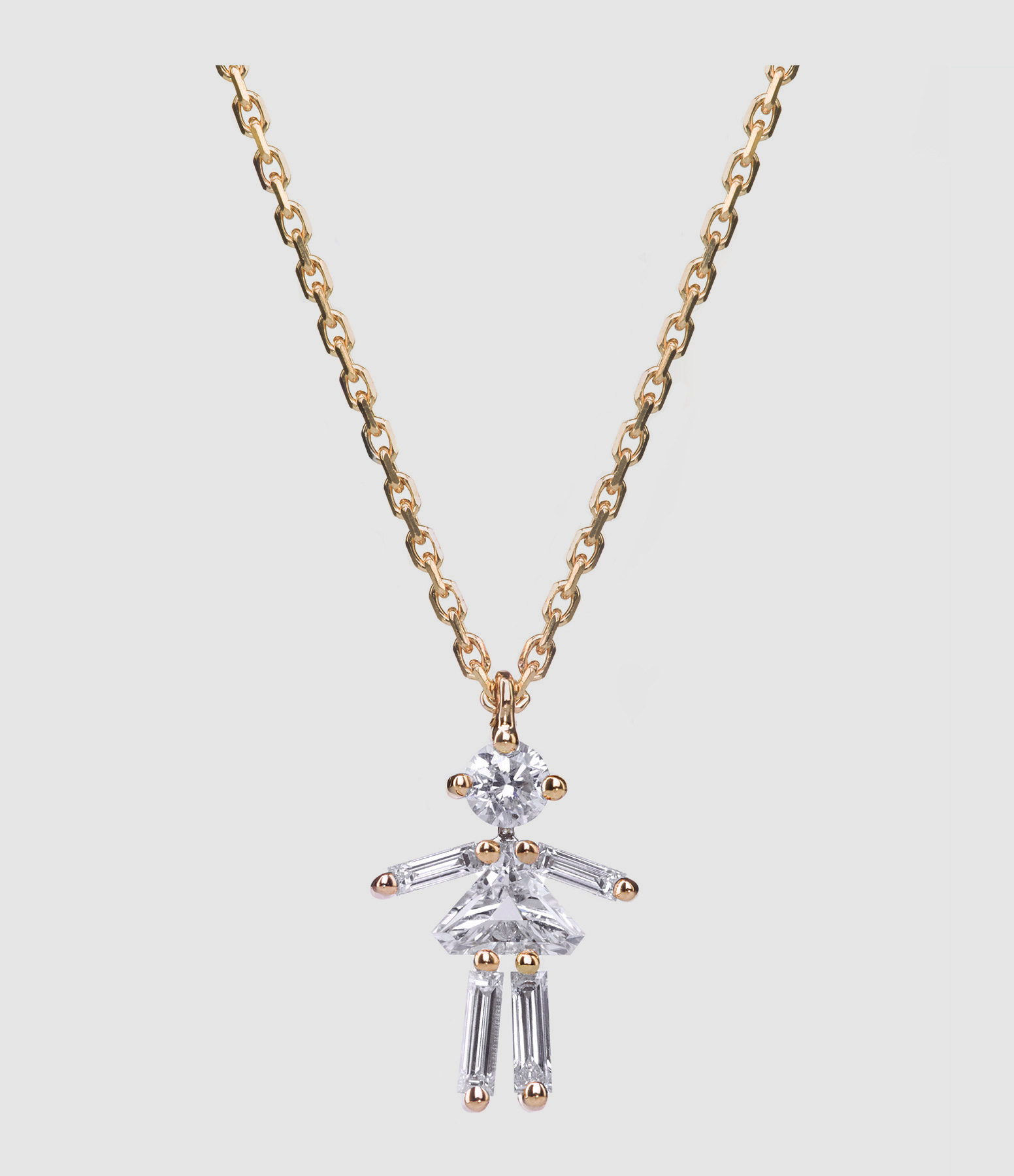 Collier Emblématique Fille Or Jaune Diamants
