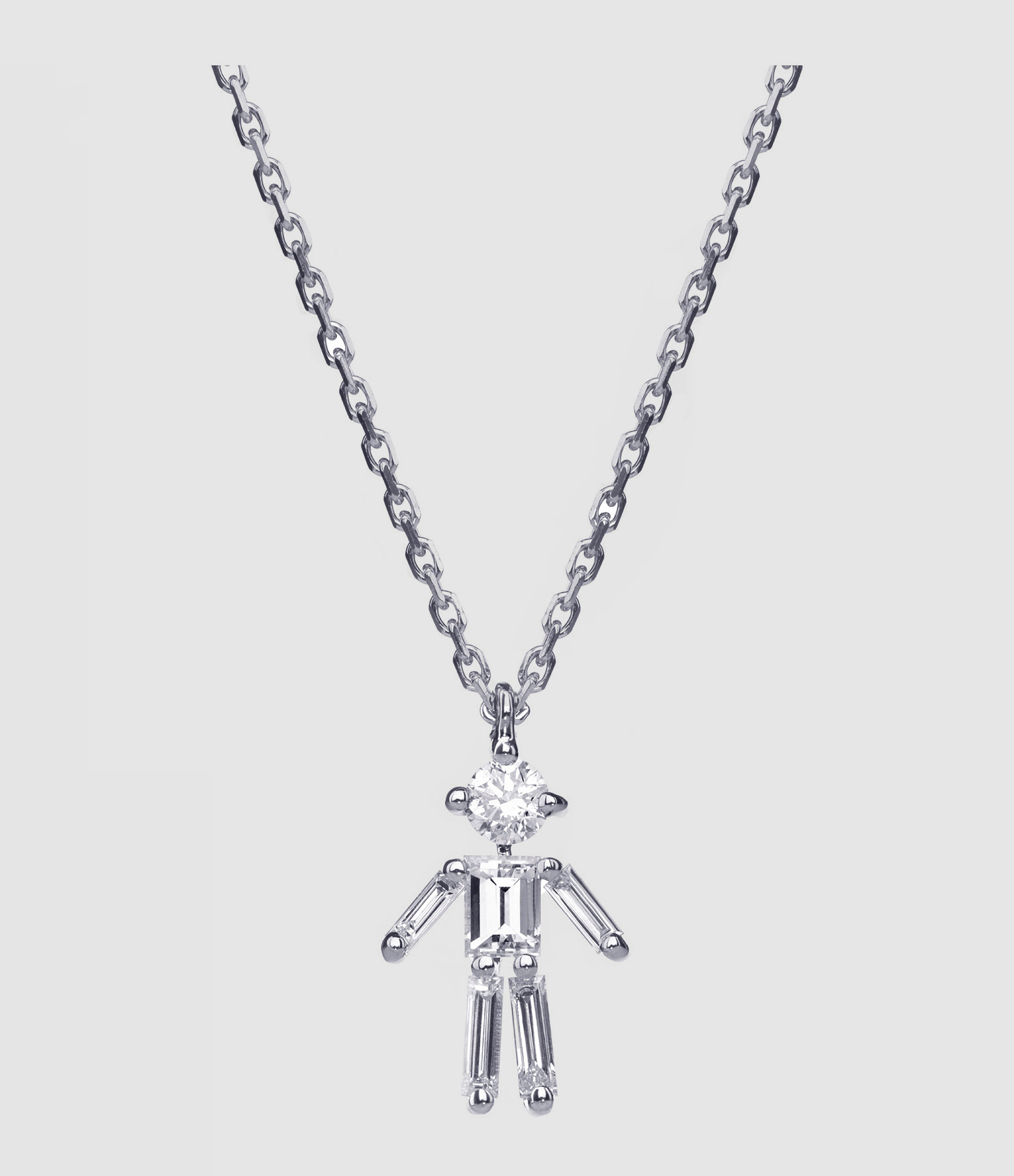 Collier Emblématique Garçon Or Blanc Diamants