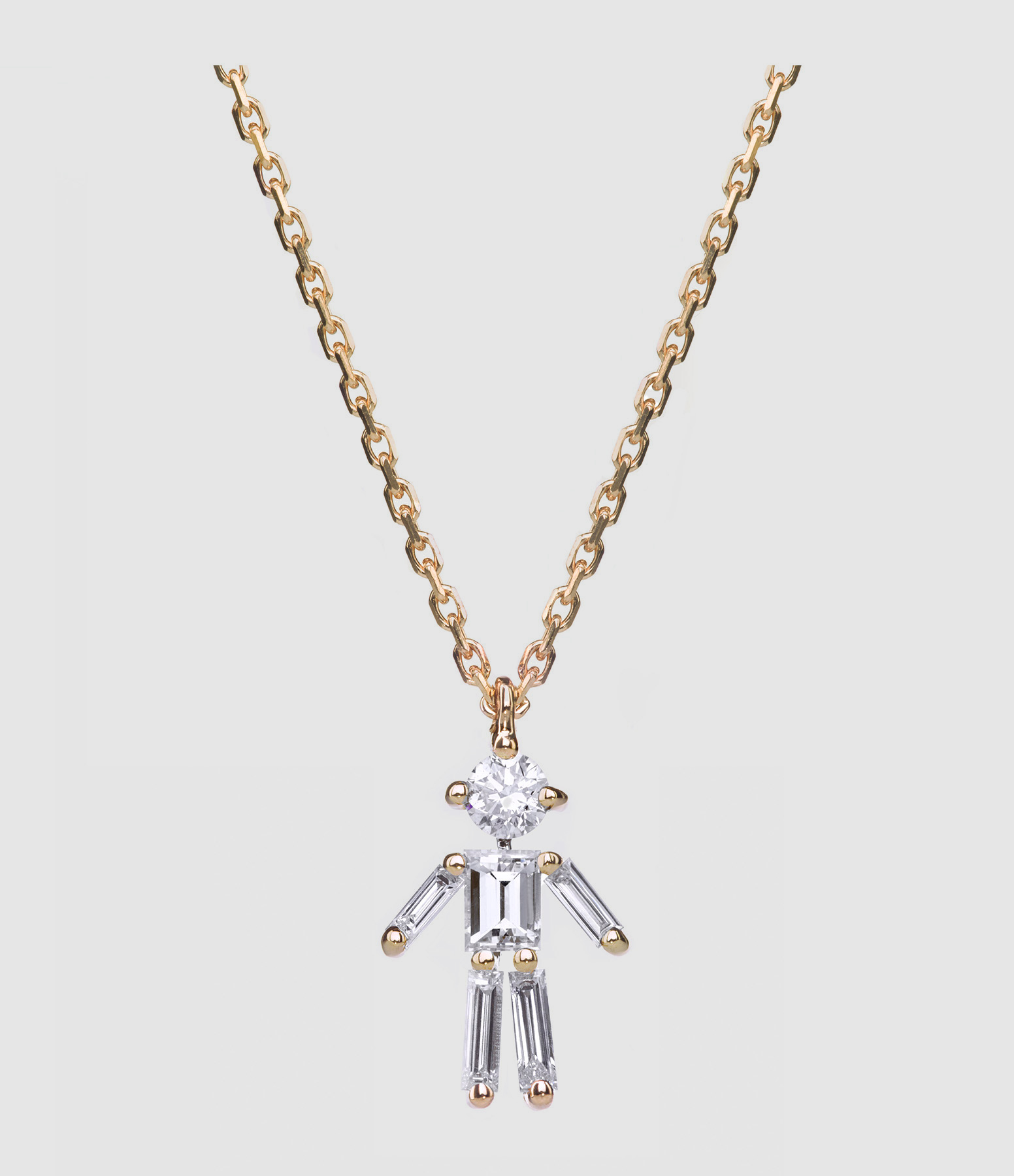 Collier Emblématique Garçon Or Jaune Diamants