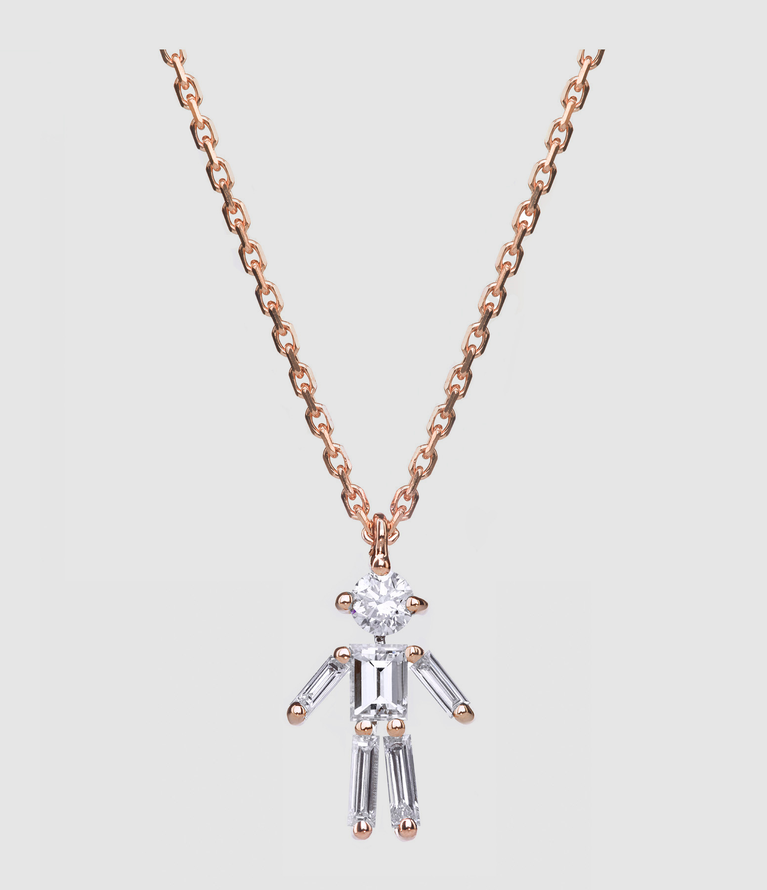 Collier Emblématique Garçon Or Rose Diamants